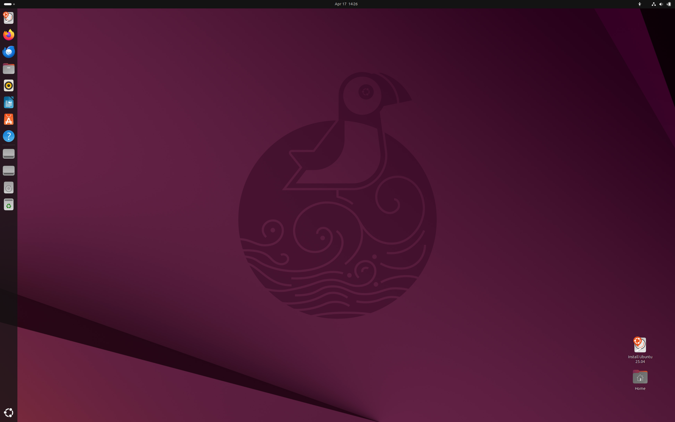 Ubuntu desktop screenshot: 25.04