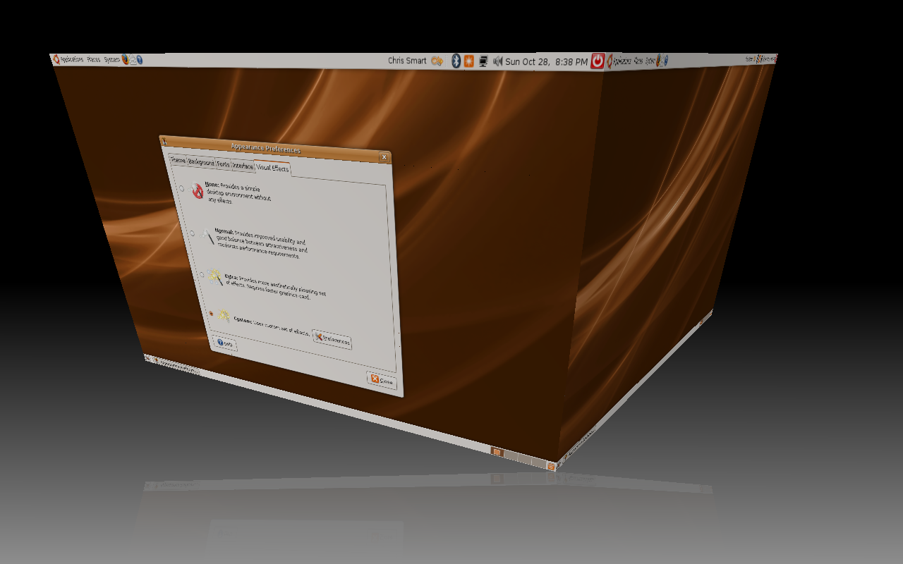 Ubuntu desktop screenshot: 7.10 3ddesktop