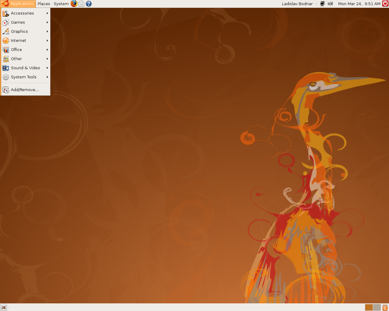 Ubuntu desktop screenshot: 8.04 beta