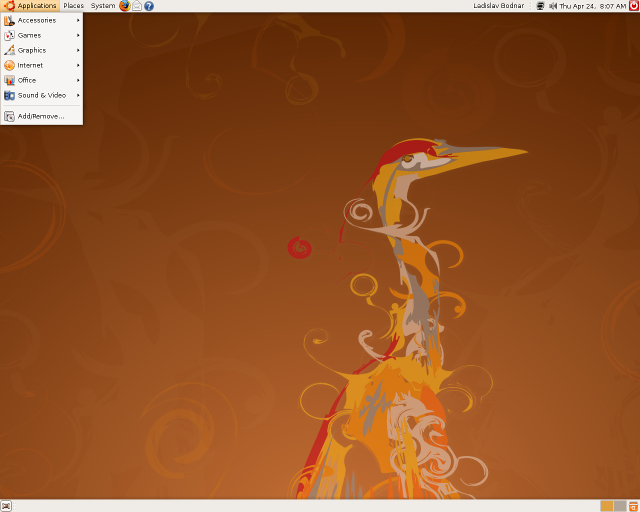 Ubuntu desktop screenshot: 8.04
