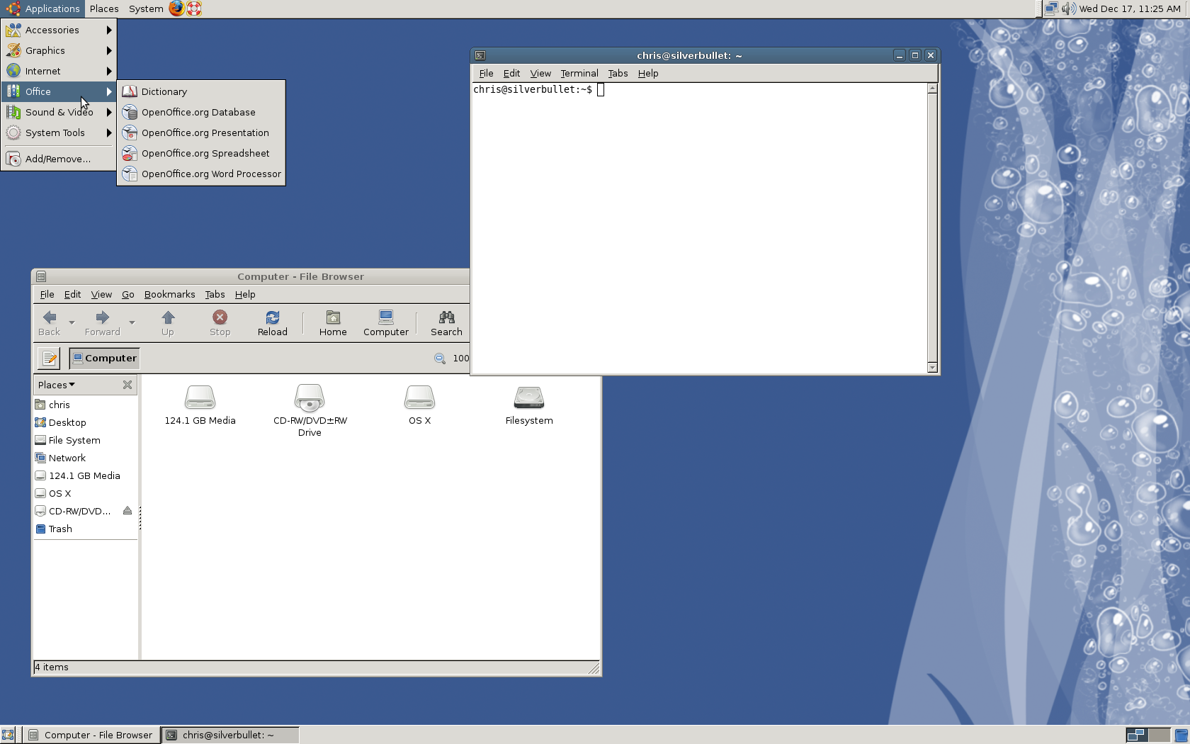 Ubuntu desktop screenshot: 8.10 custom