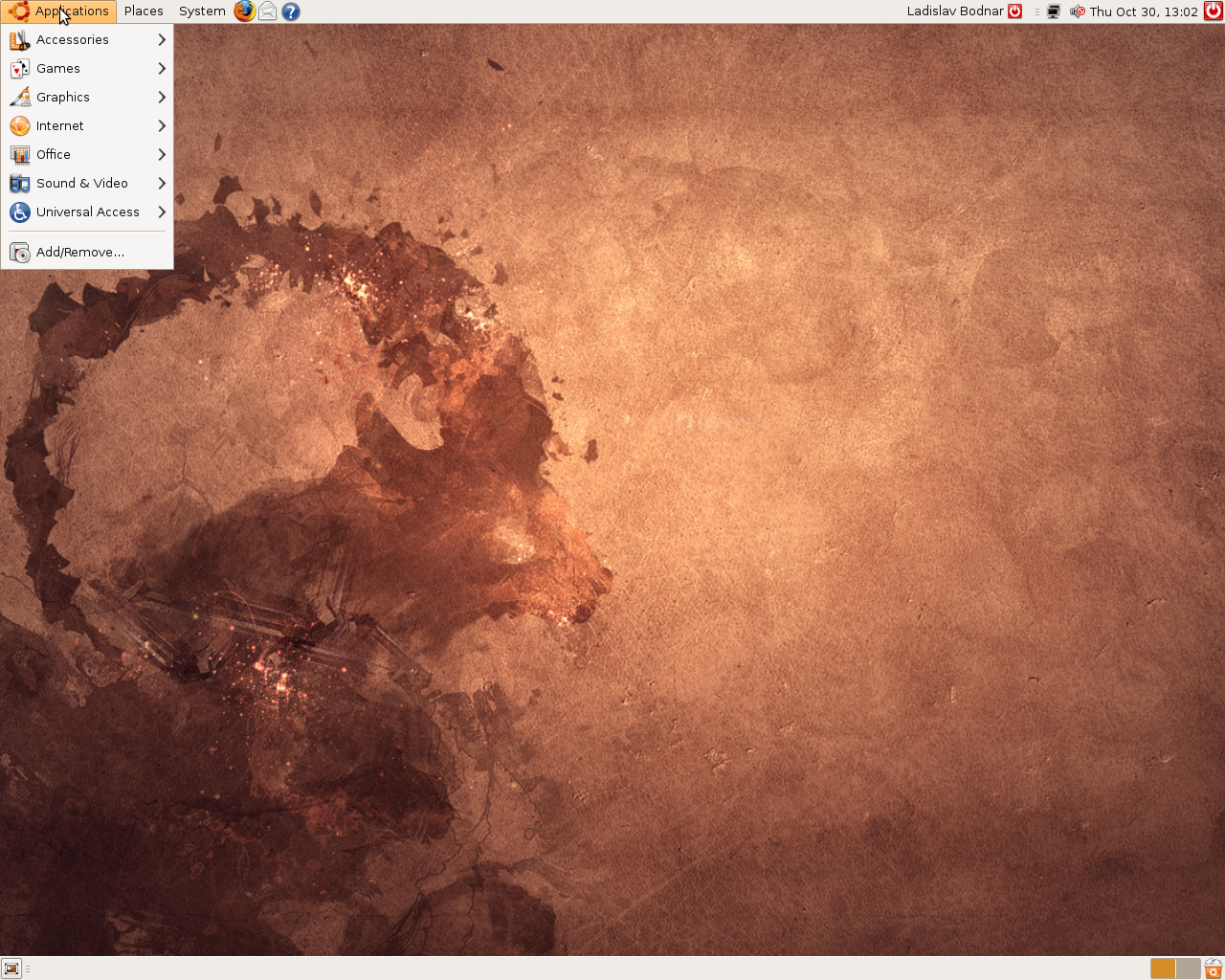Ubuntu desktop screenshot: 8.10