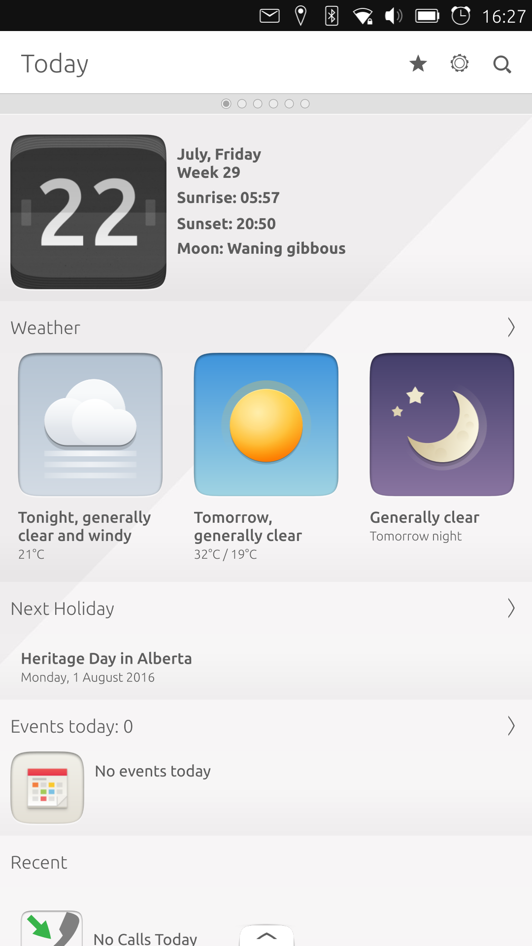 Ubuntu desktop screenshot: phone 15.04 today scope