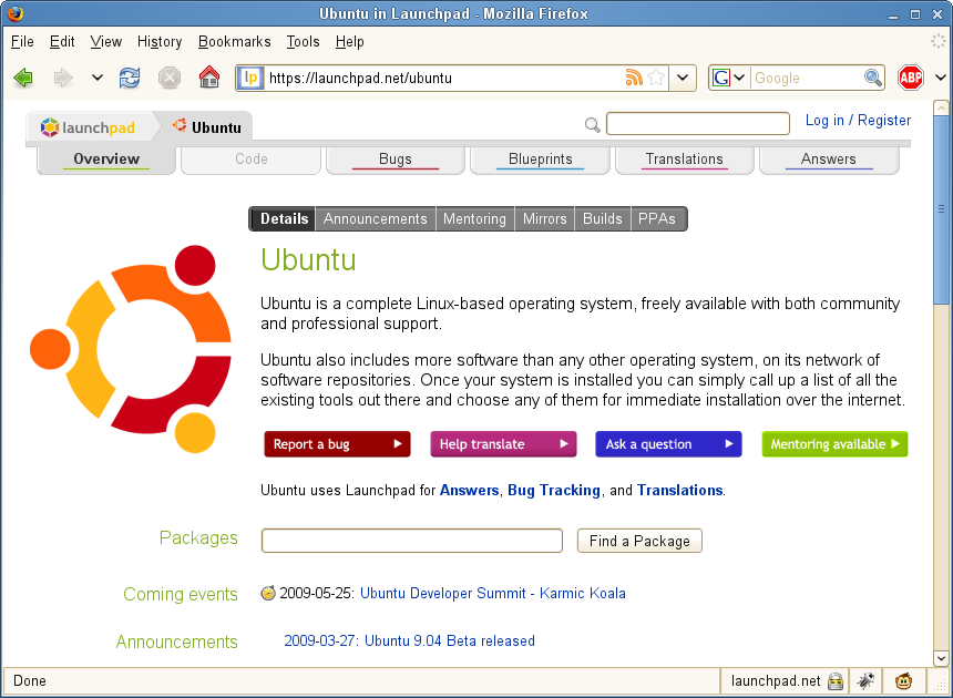 Ubuntu desktop screenshot: tracker