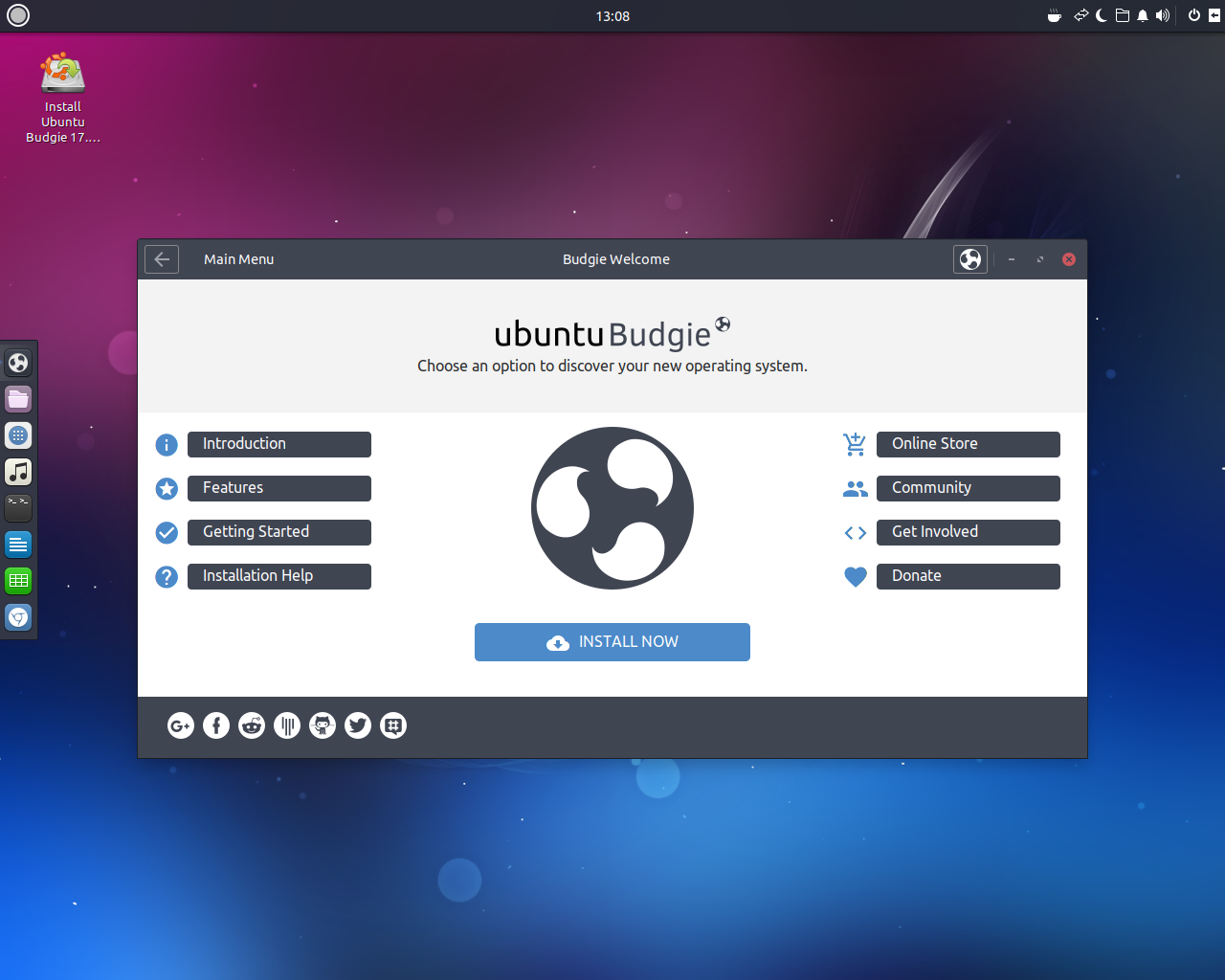 Ubuntu Budgie desktop screenshot: 17.10