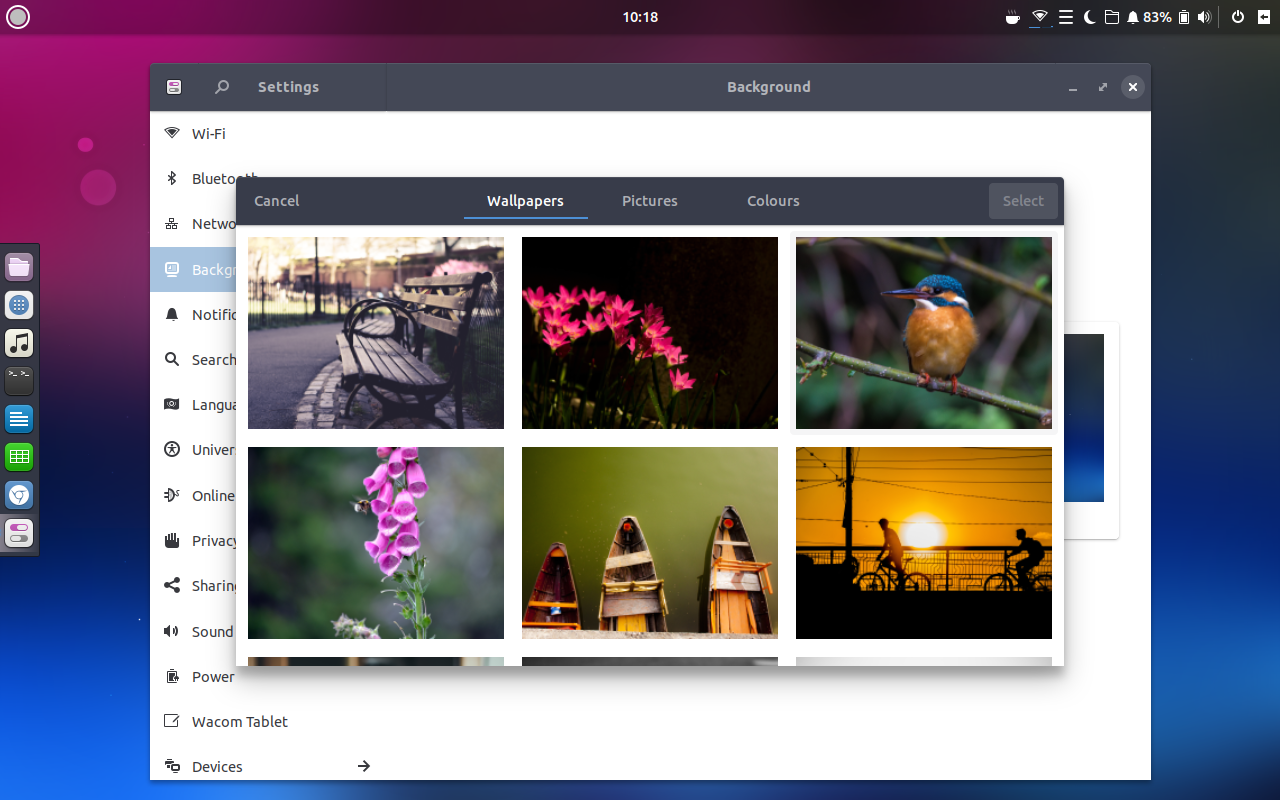 Ubuntu Budgie desktop screenshot: 18.04 backgrounds