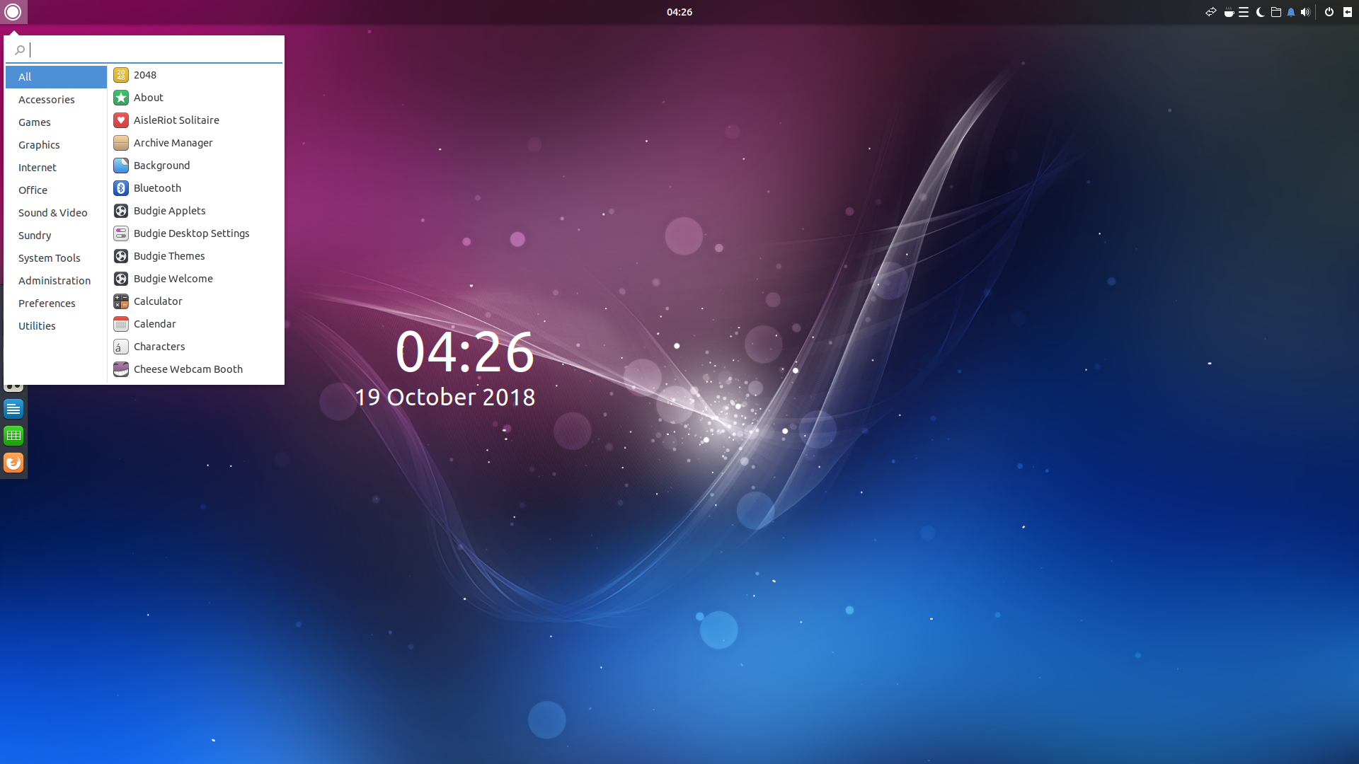Ubuntu Budgie desktop screenshot: 18.10