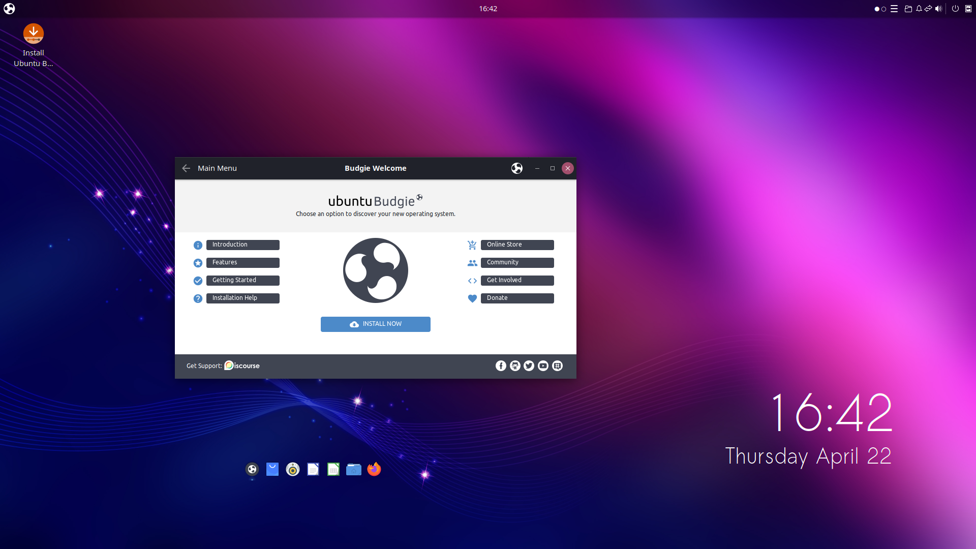 Ubuntu Budgie desktop screenshot: 21.04