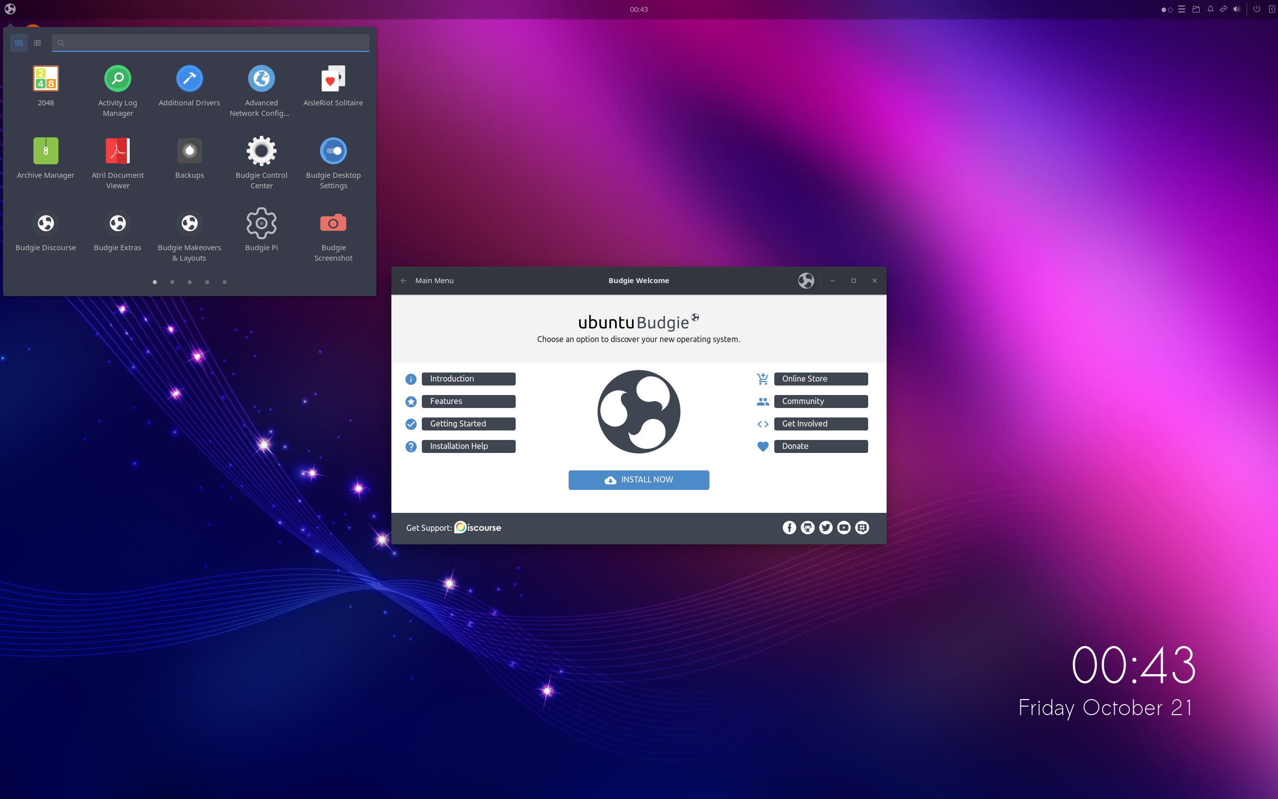 Ubuntu Budgie desktop screenshot: 22.10