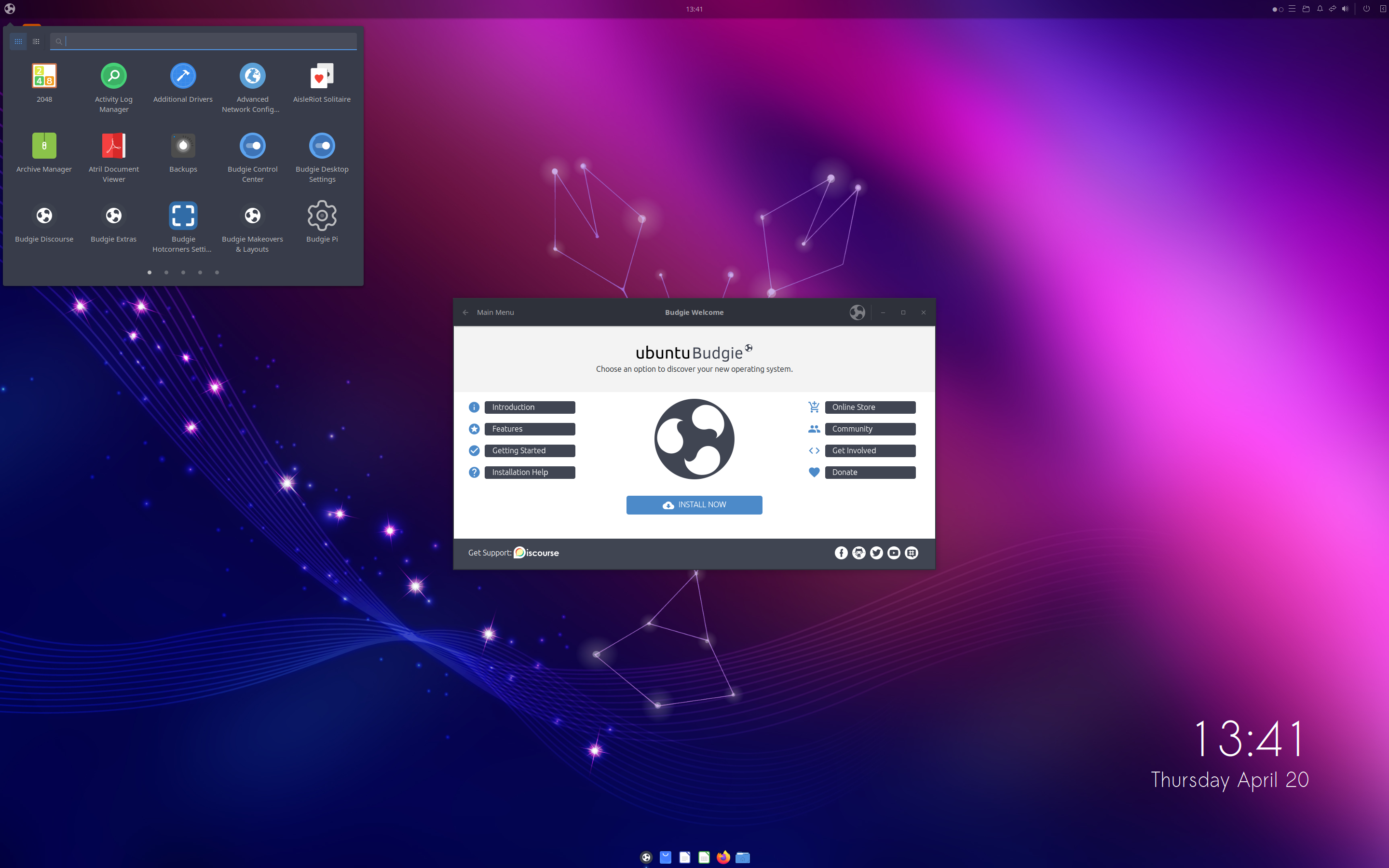 Ubuntu Budgie desktop screenshot: 23.04