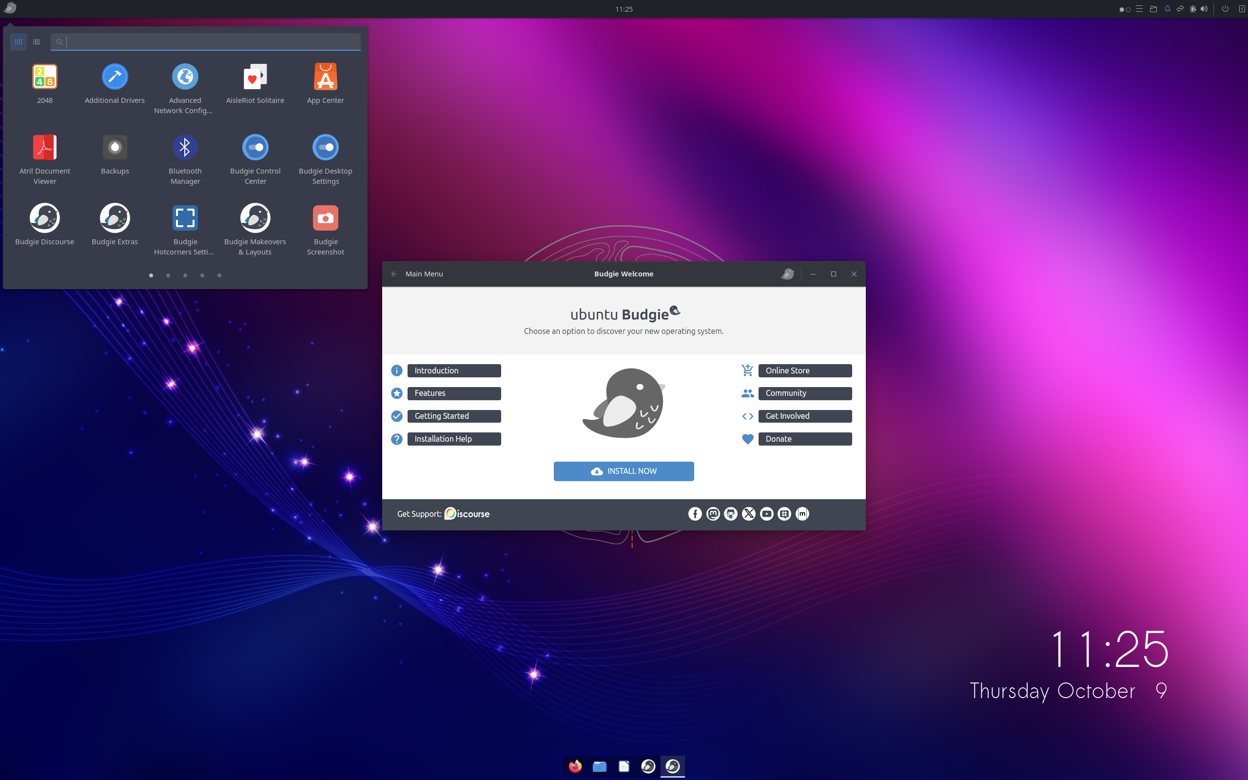 Ubuntu Budgie desktop screenshot: 25.10