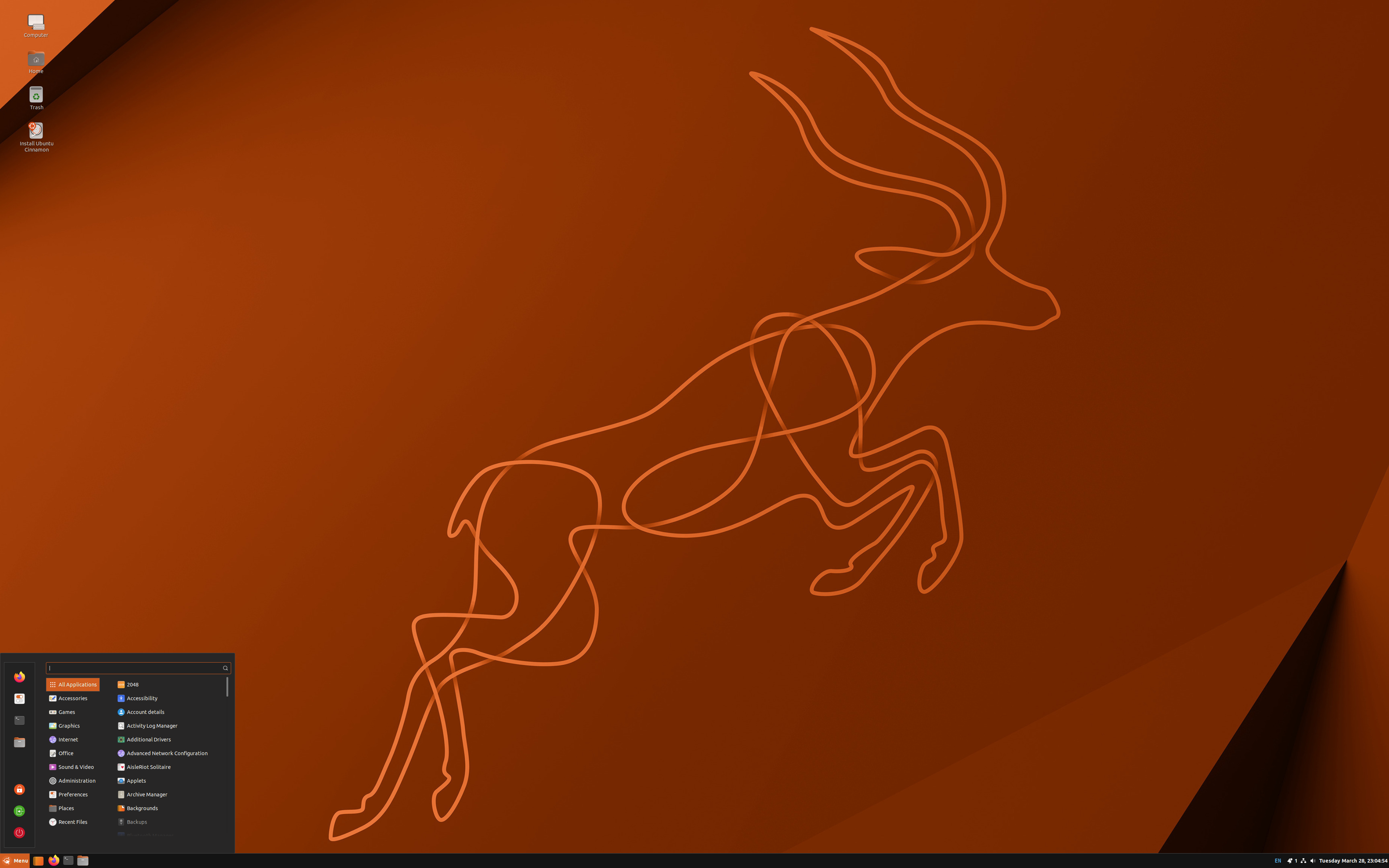 Ubuntu Cinnamon desktop screenshot: 22.10