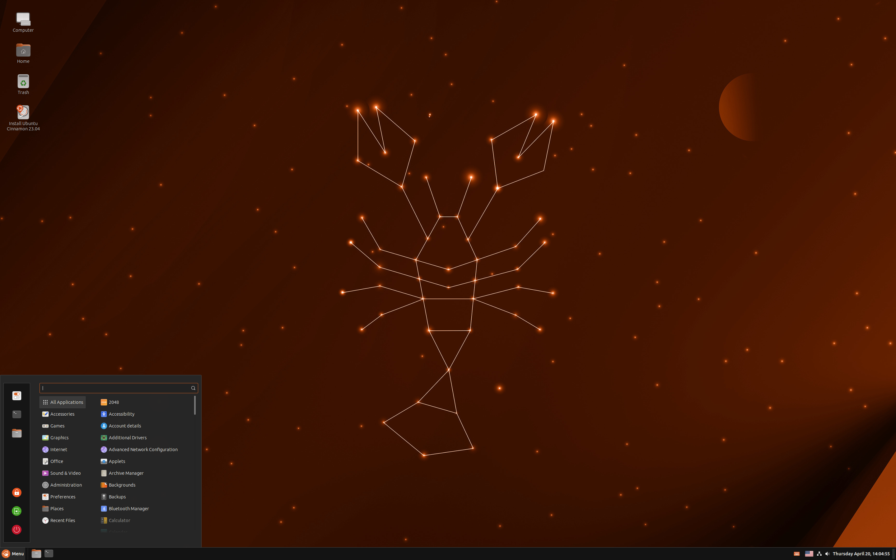 Ubuntu Cinnamon desktop screenshot: 23.04