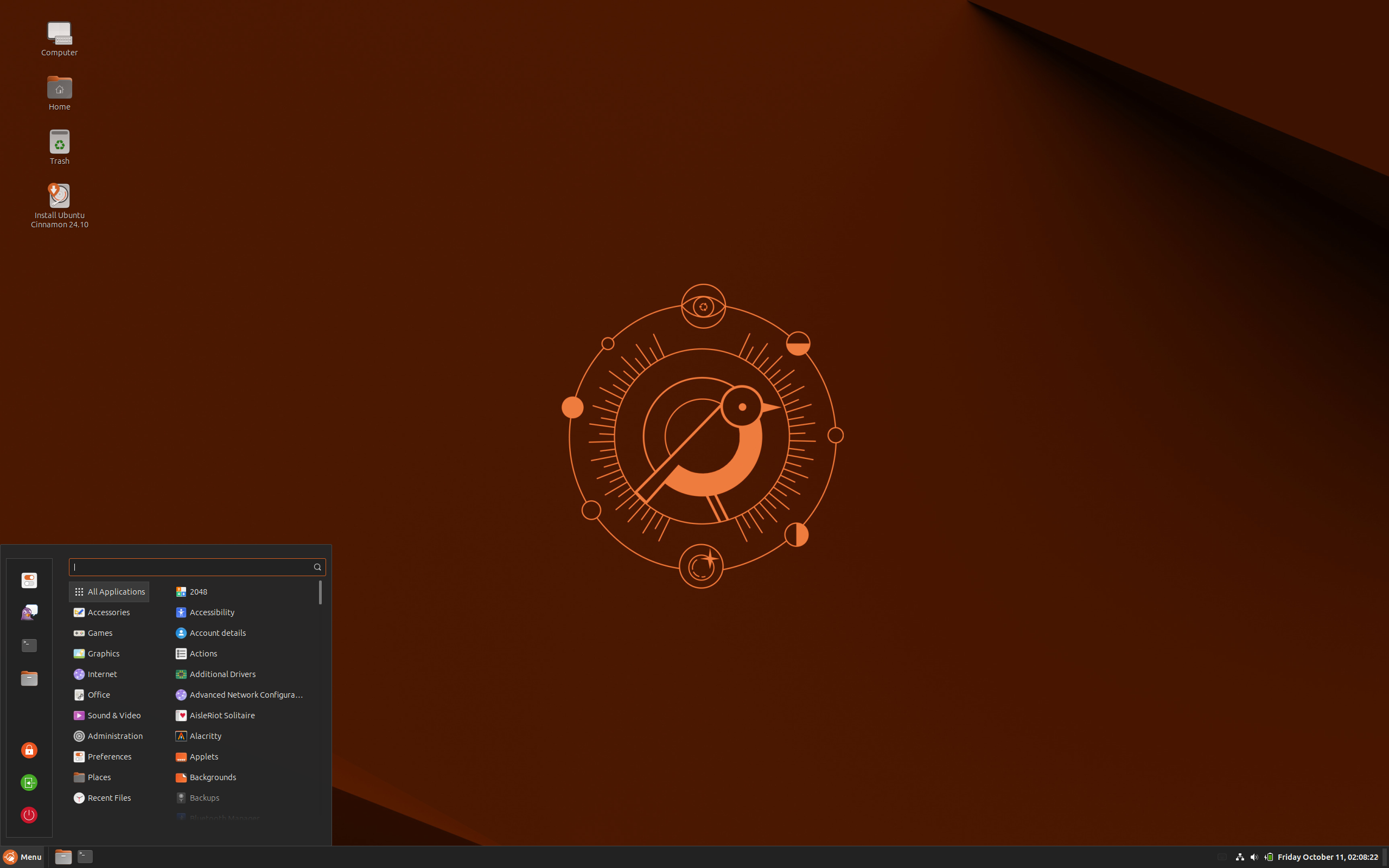Ubuntu Cinnamon desktop screenshot: 24.10
