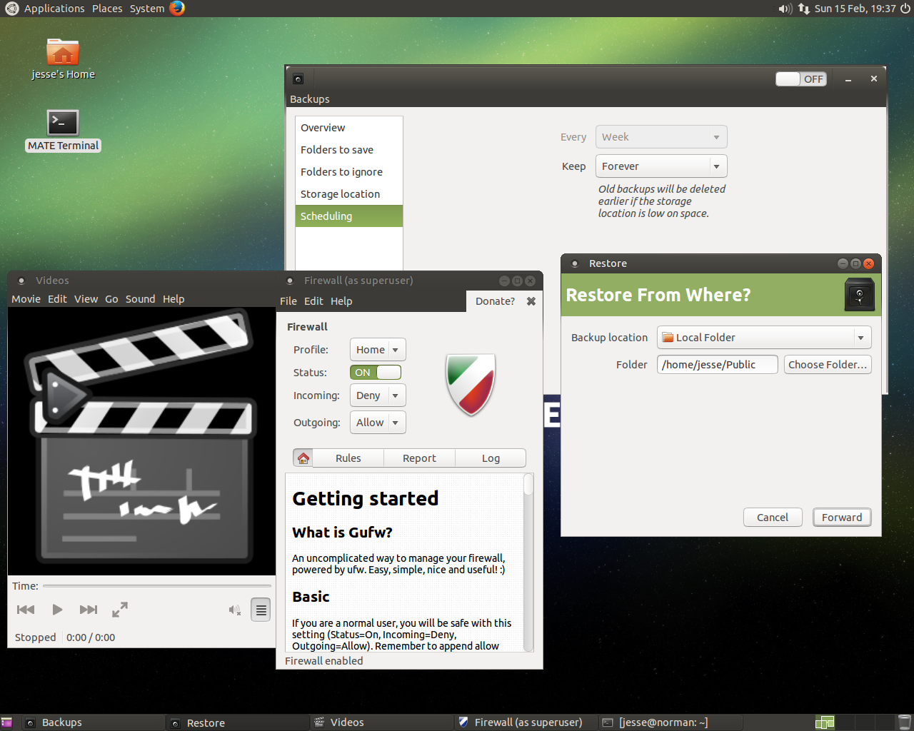 Ubuntu MATE desktop screenshot: 14.10 apps