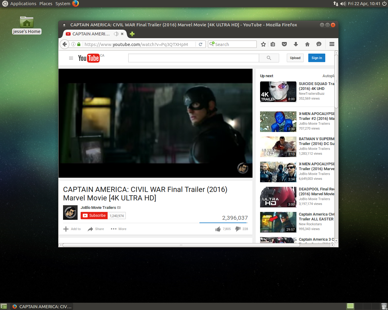 Ubuntu MATE desktop screenshot: 16.04 firefox