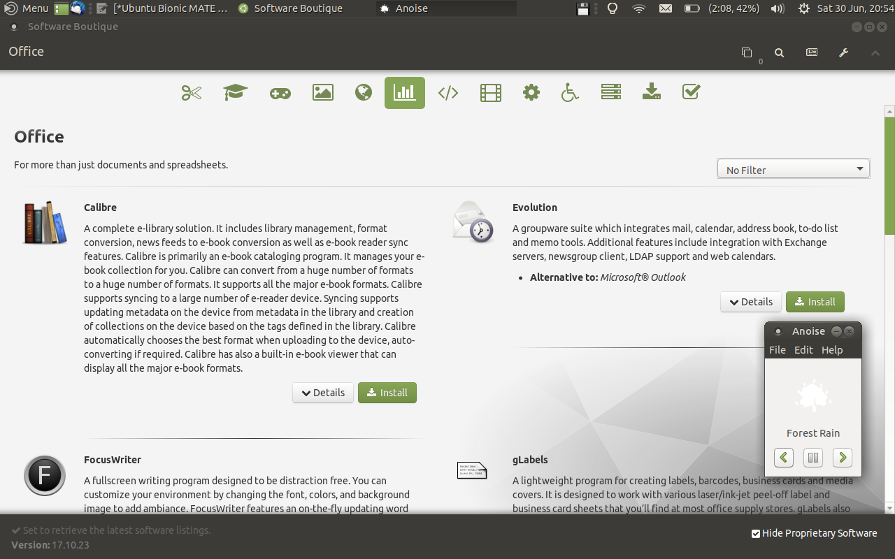Ubuntu MATE desktop screenshot: 18.04 boutique