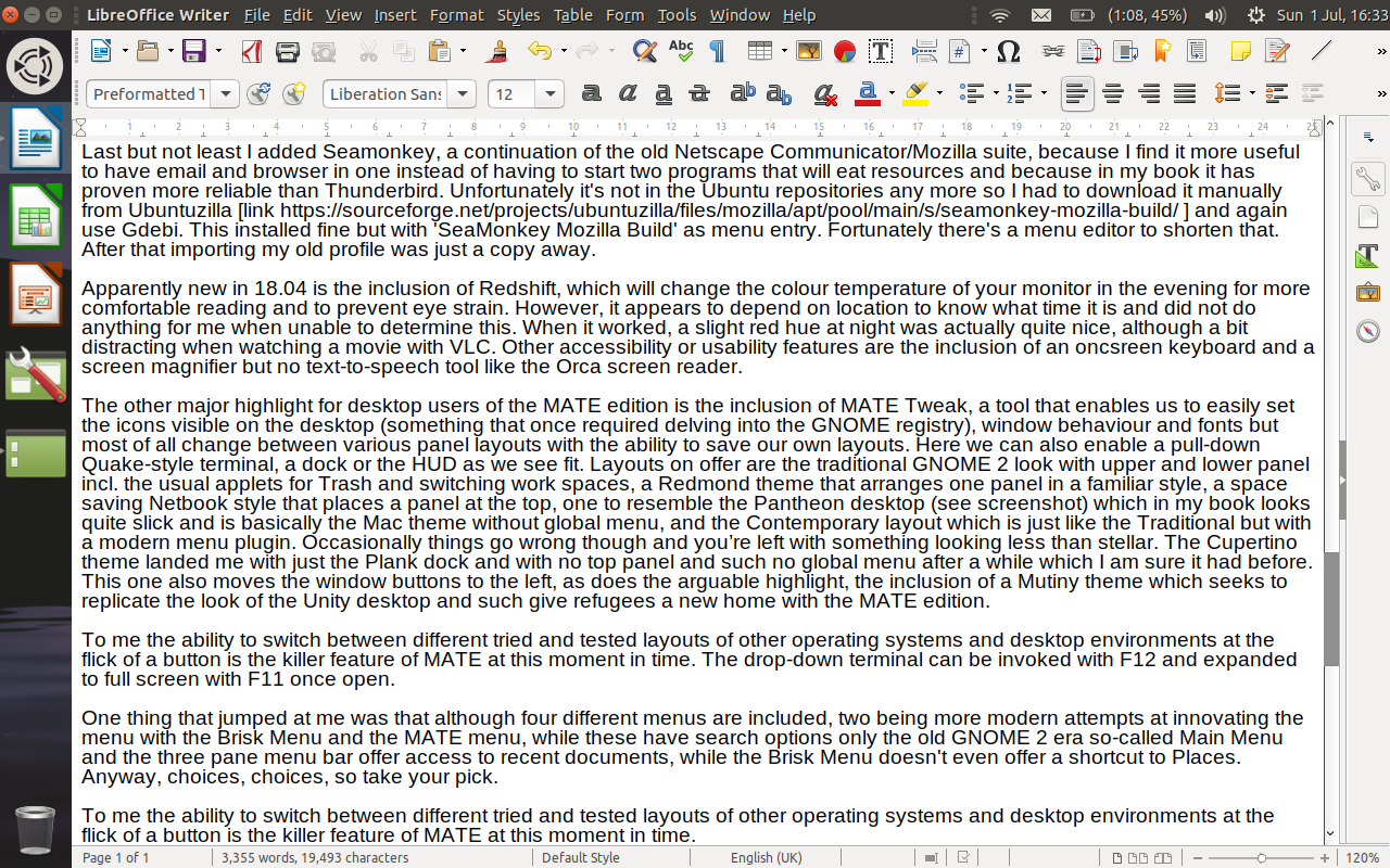 Ubuntu MATE desktop screenshot: 18.04 fullscreen