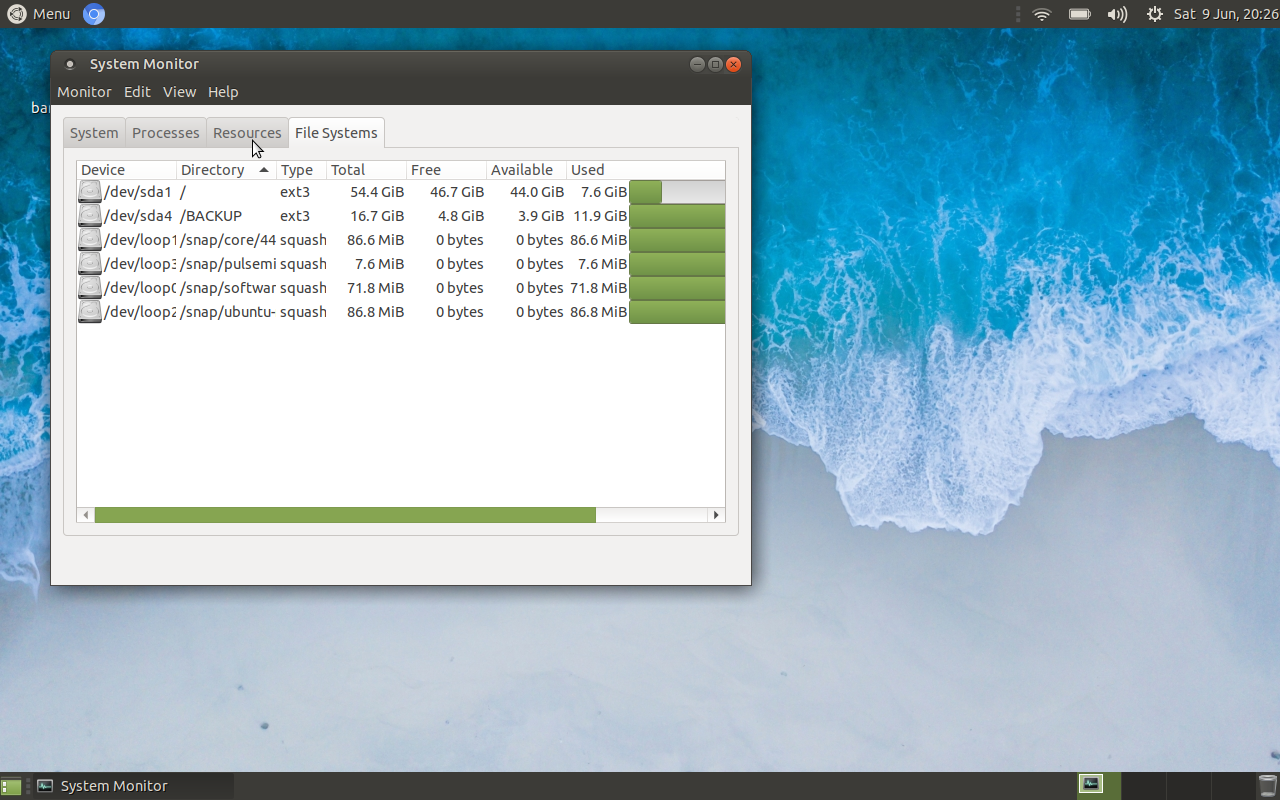 Ubuntu MATE desktop screenshot: 18.04 partitions