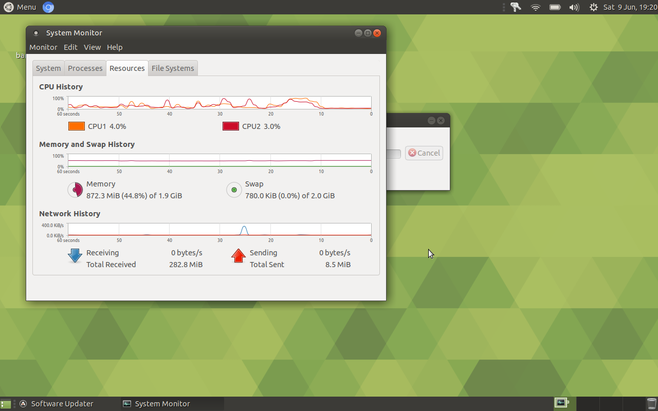 Ubuntu MATE desktop screenshot: 18.04 resources