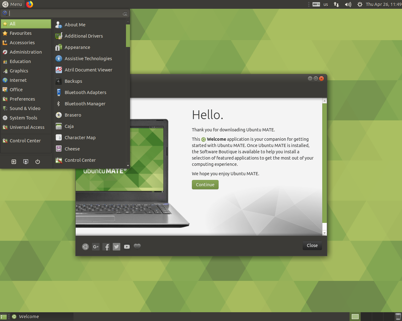 Ubuntu MATE desktop screenshot: 18.04