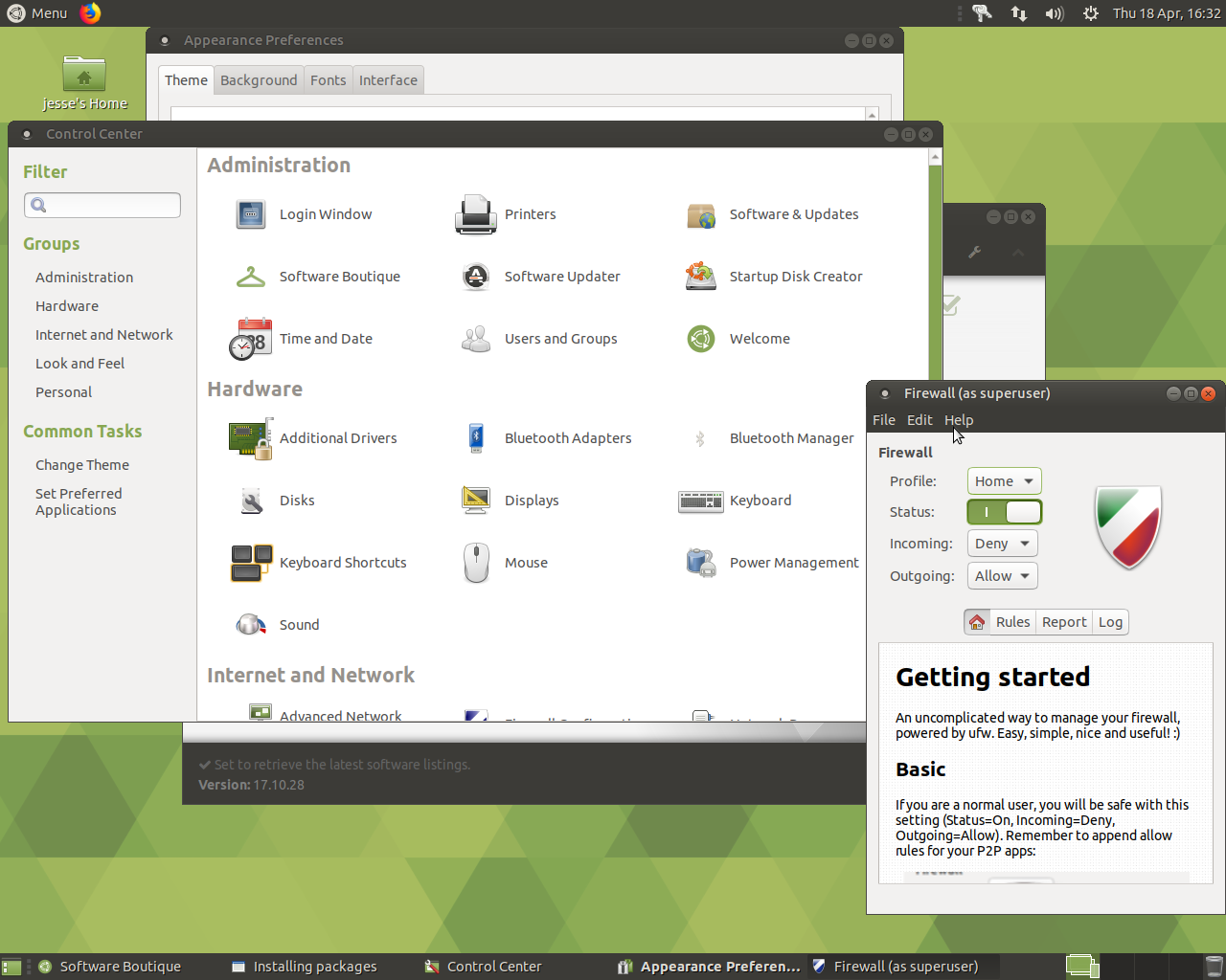 Ubuntu MATE desktop screenshot: 19.04 settings