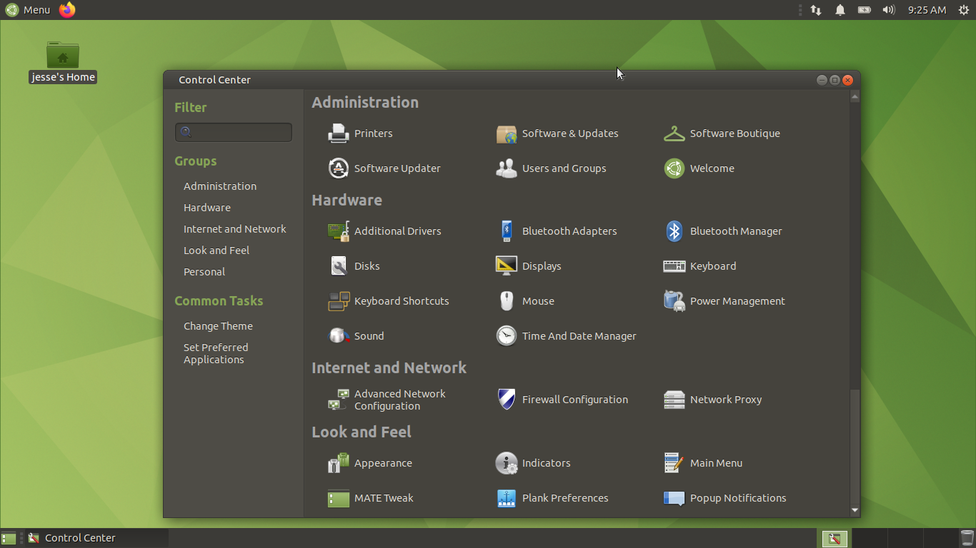 Ubuntu MATE desktop screenshot: 21.04 settings