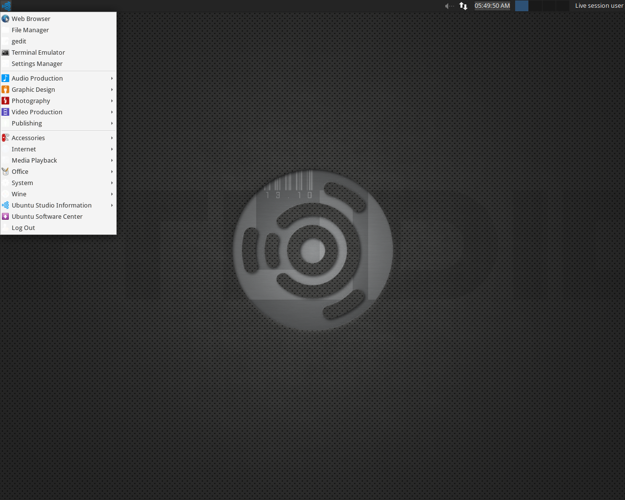 Ubuntu Studio desktop screenshot: 13.10