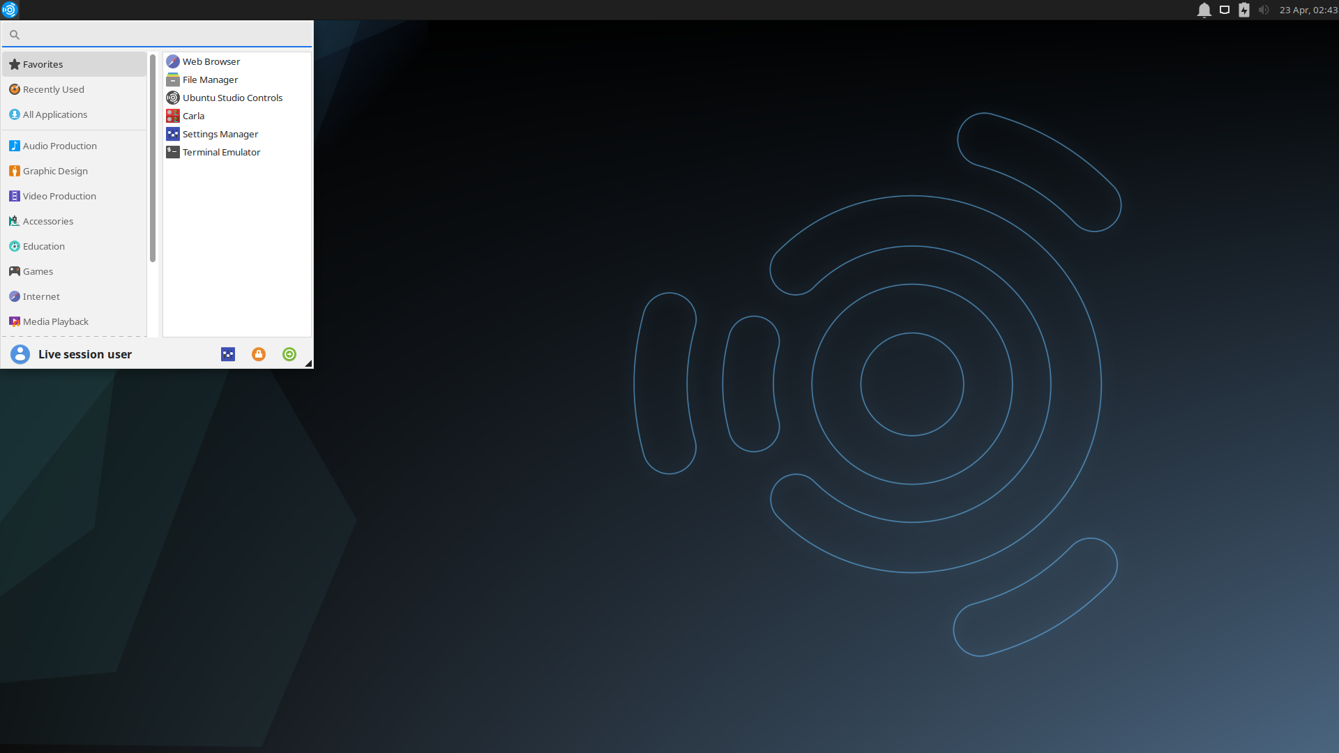 Ubuntu Studio desktop screenshot: 20.04