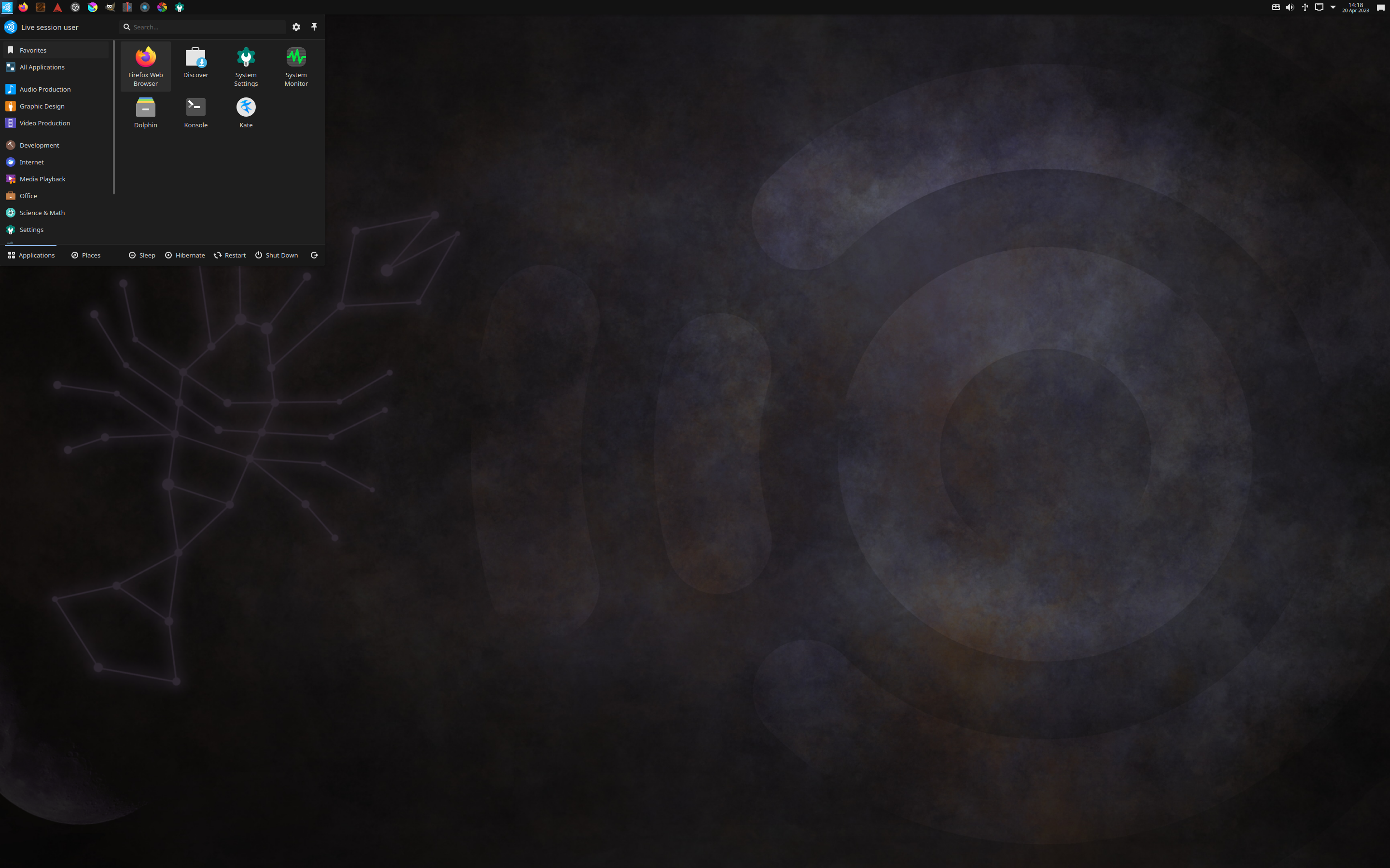 Ubuntu Studio desktop screenshot: 23.04