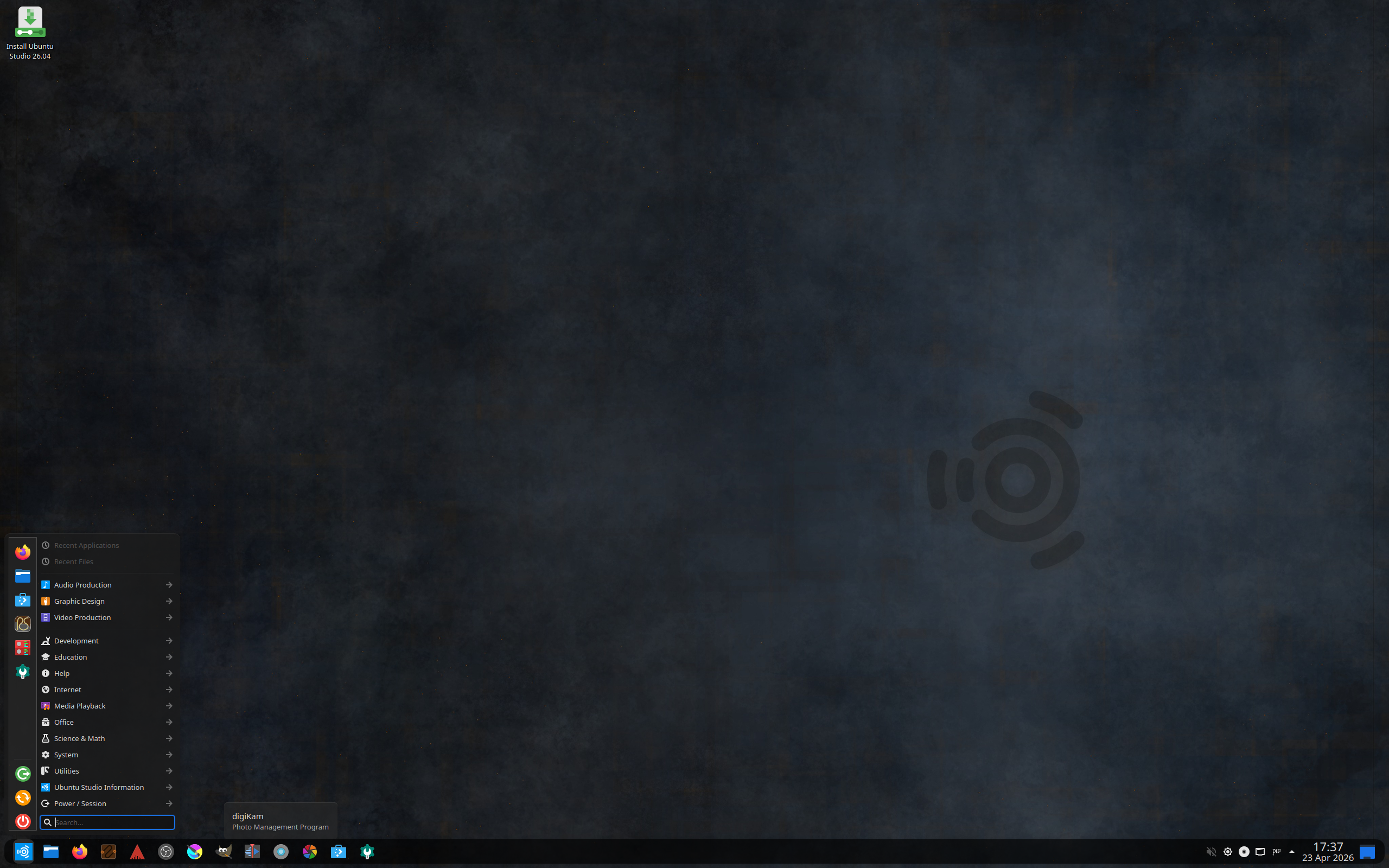 Ubuntu Studio desktop screenshot: 26.04