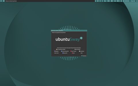 Ubuntu Sway desktop screenshot: Distribution overview