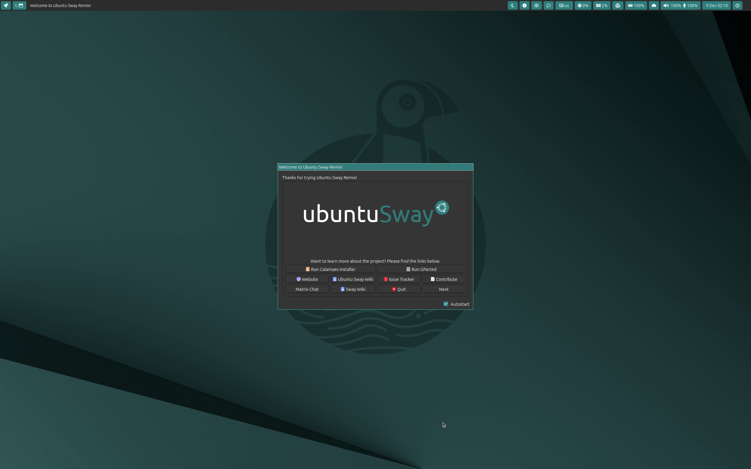Ubuntu Sway desktop screenshot: 25.04