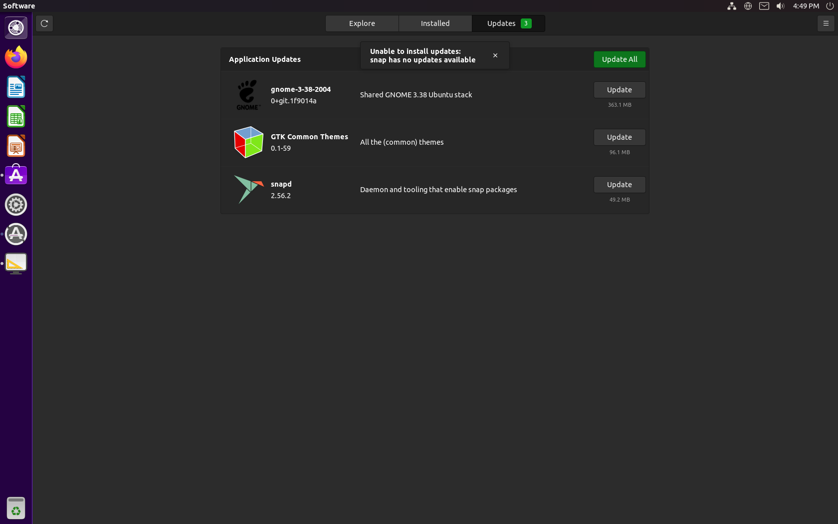 Ubuntu Unity desktop screenshot: 20.04 updates
