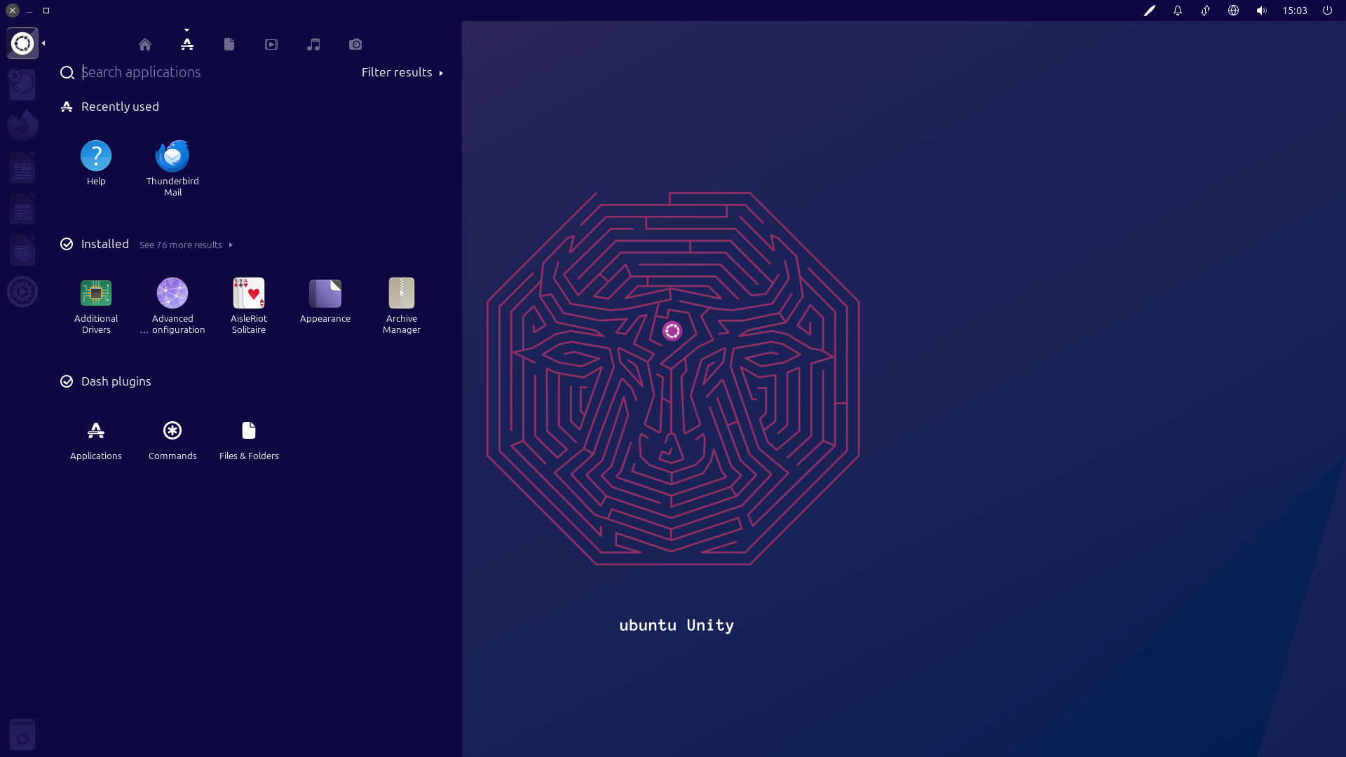 Ubuntu Unity desktop screenshot: 23.10