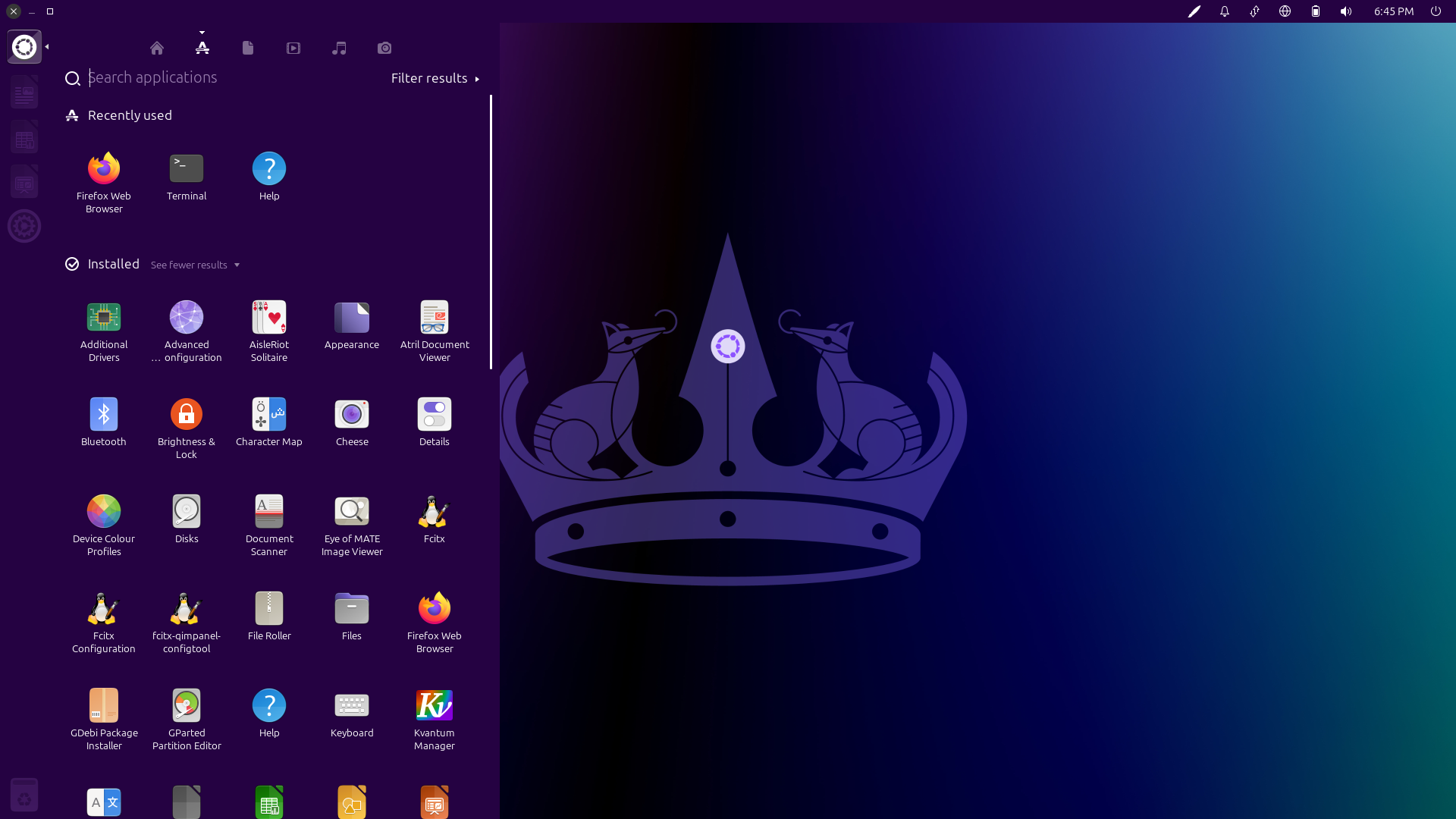 Ubuntu Unity desktop screenshot: 24.04 dash