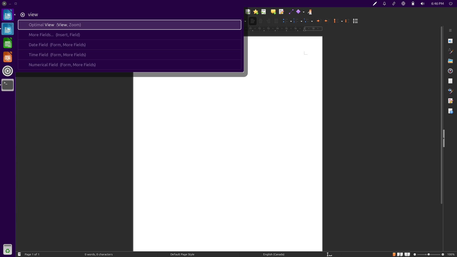 Ubuntu Unity desktop screenshot: 24.04 hud