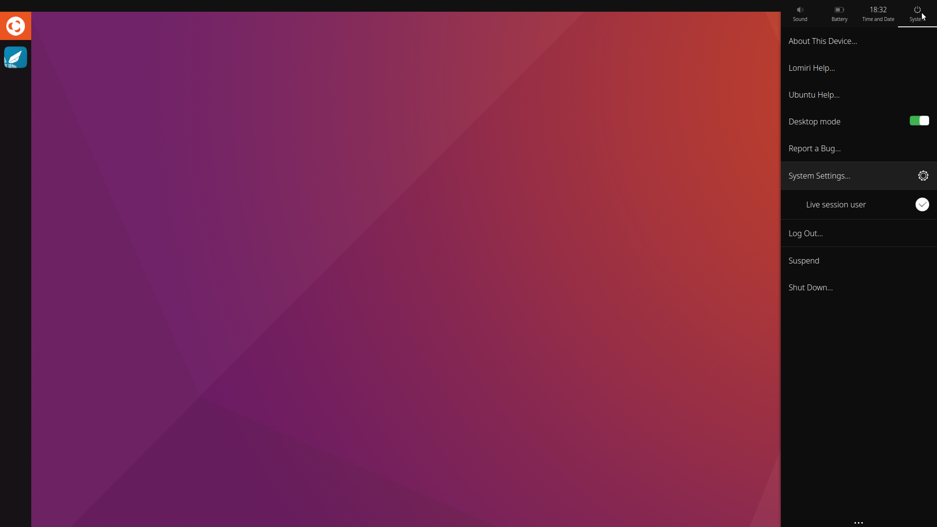 Ubuntu Unity desktop screenshot: 24.04 lomiri panel