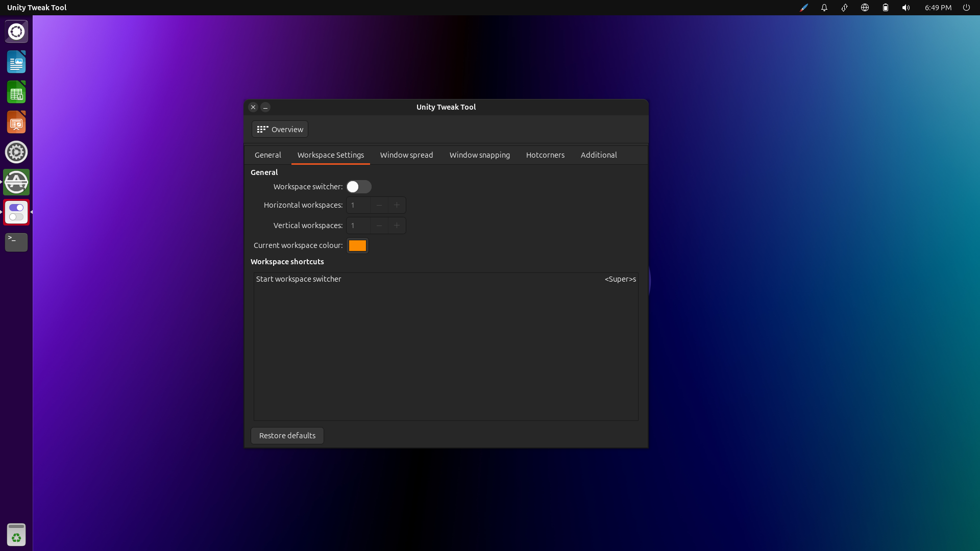 Ubuntu Unity desktop screenshot: 24.04 tweaks