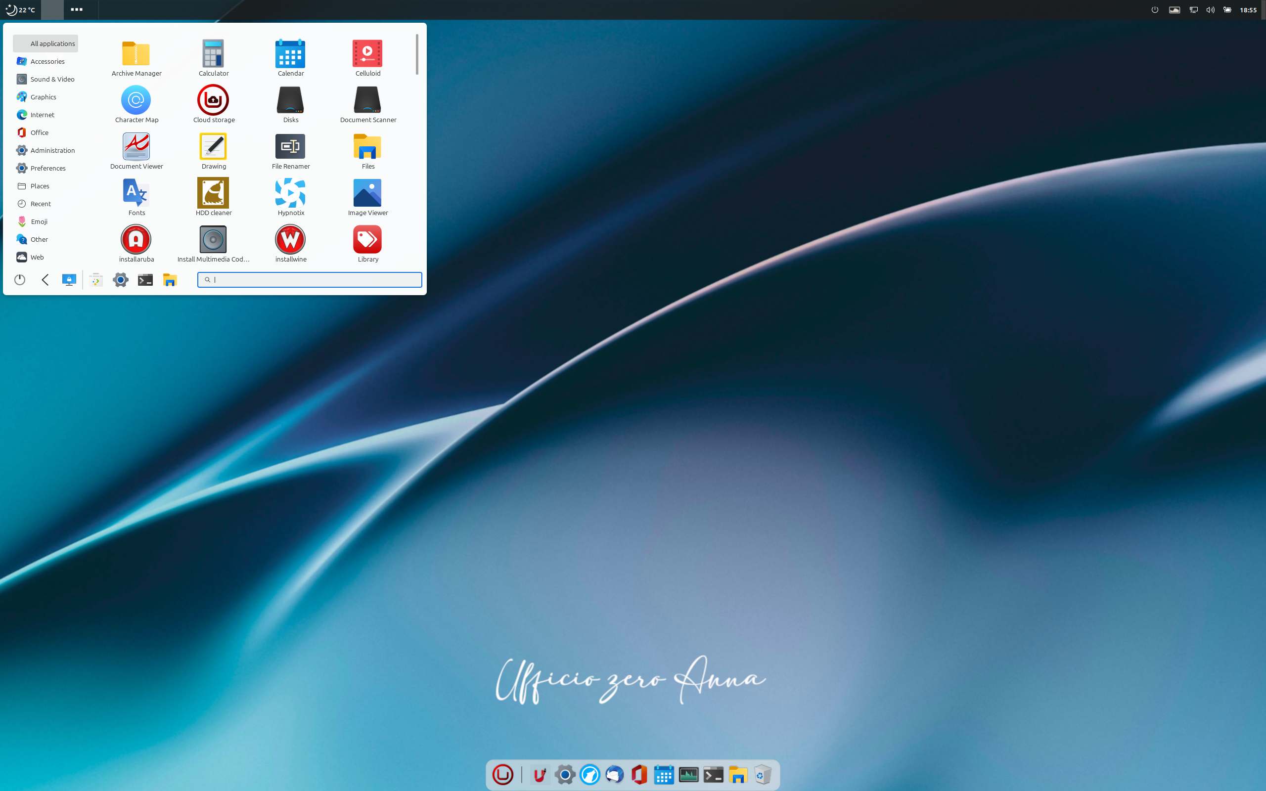 Ufficio Zero desktop screenshot: anna 11 3 cinnamon
