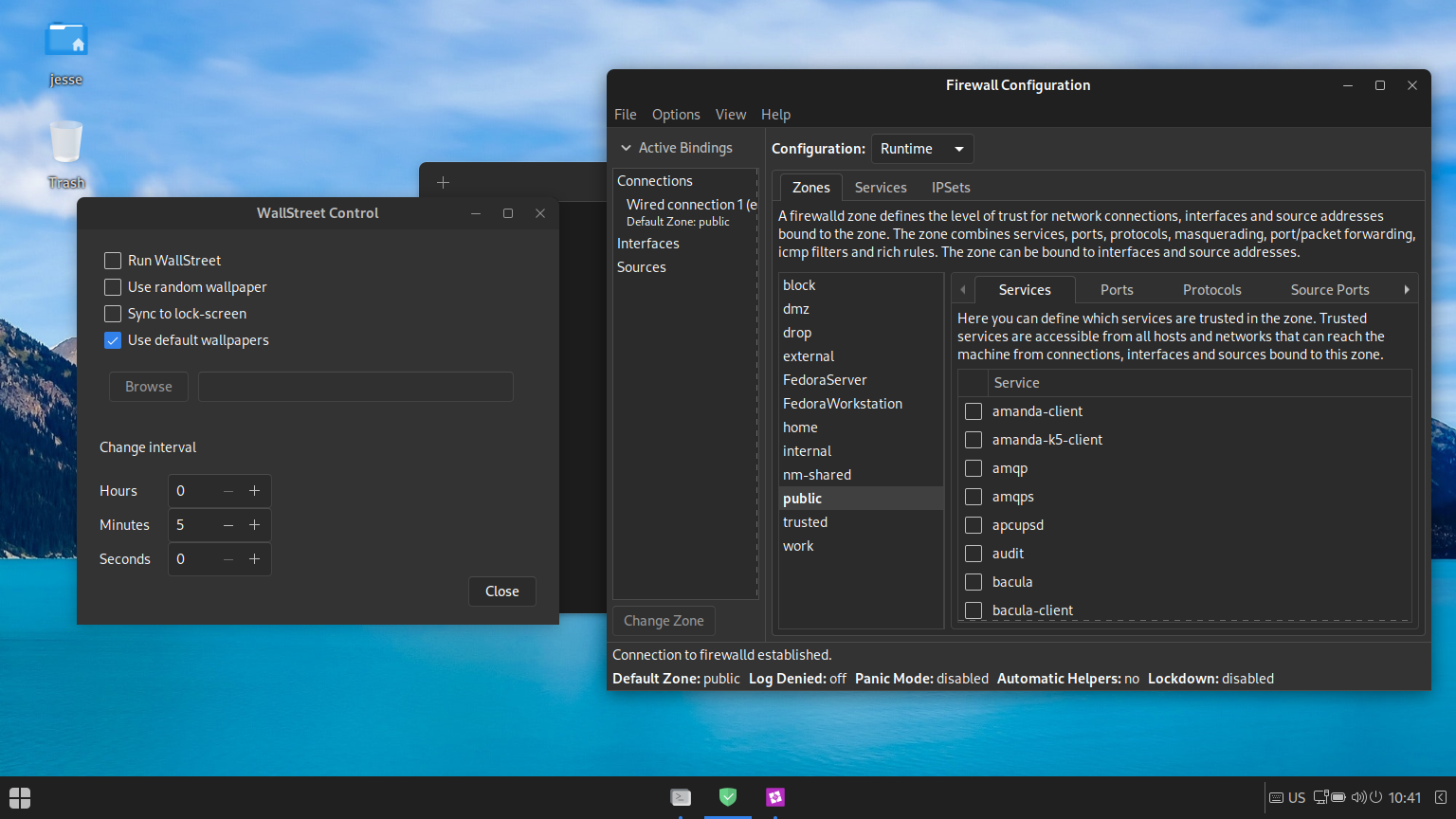 Ultramarine desktop screenshot: 35 firewall