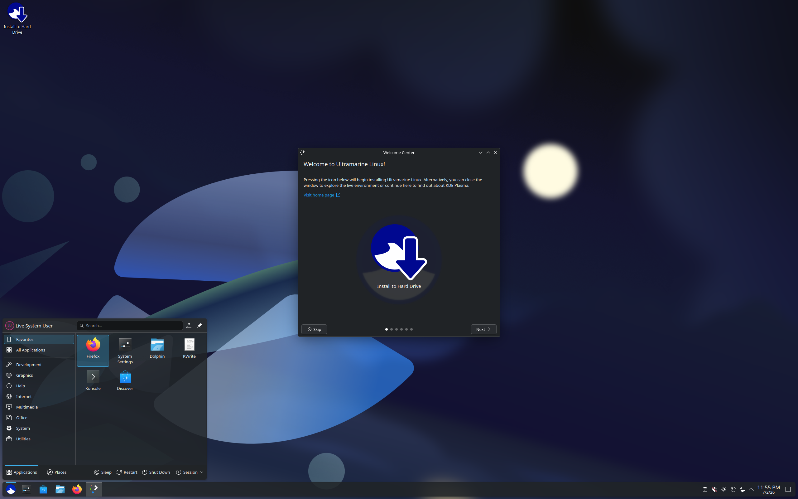 Ultramarine desktop screenshot: 44 kde