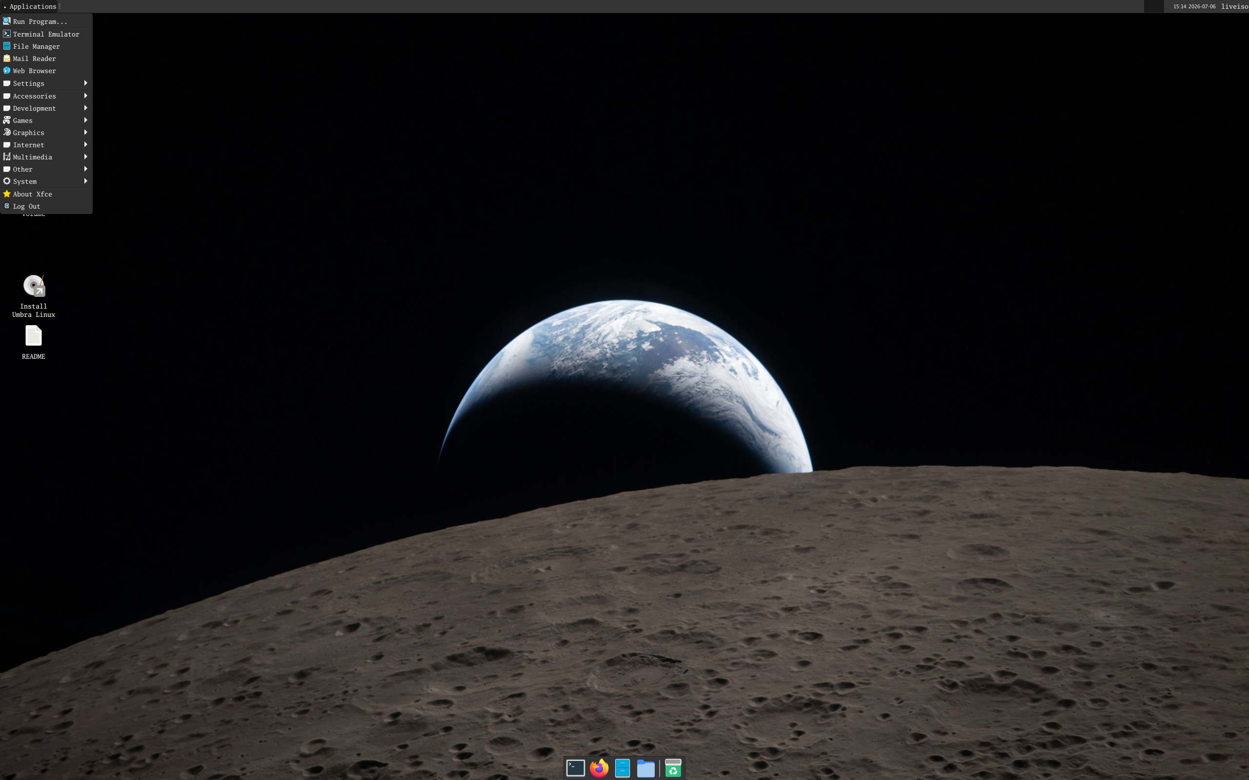 Umbra desktop screenshot: 0.0.7 xfce