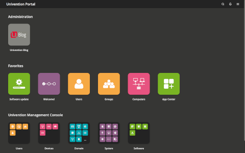 Univention desktop screenshot: Distribution overview