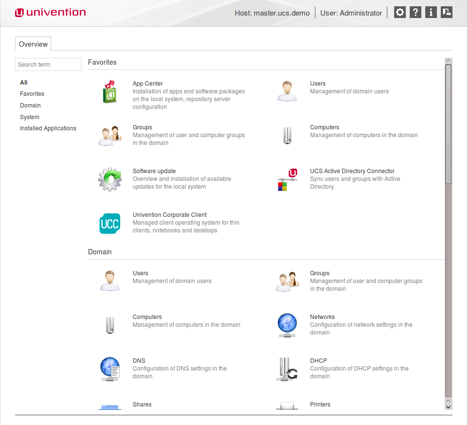 Univention desktop screenshot: 3.2