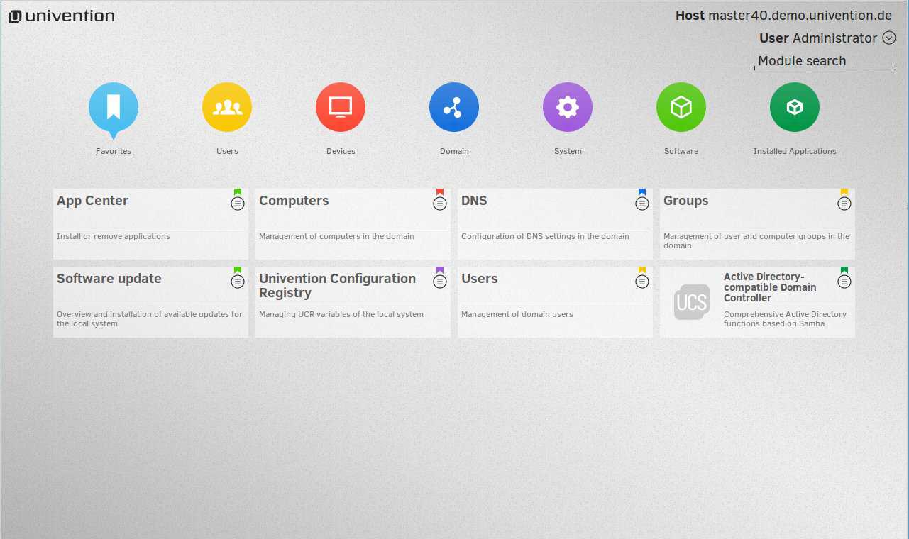 Univention desktop screenshot: 4.0 0