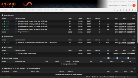 Unraid desktop screenshot: Distribution overview