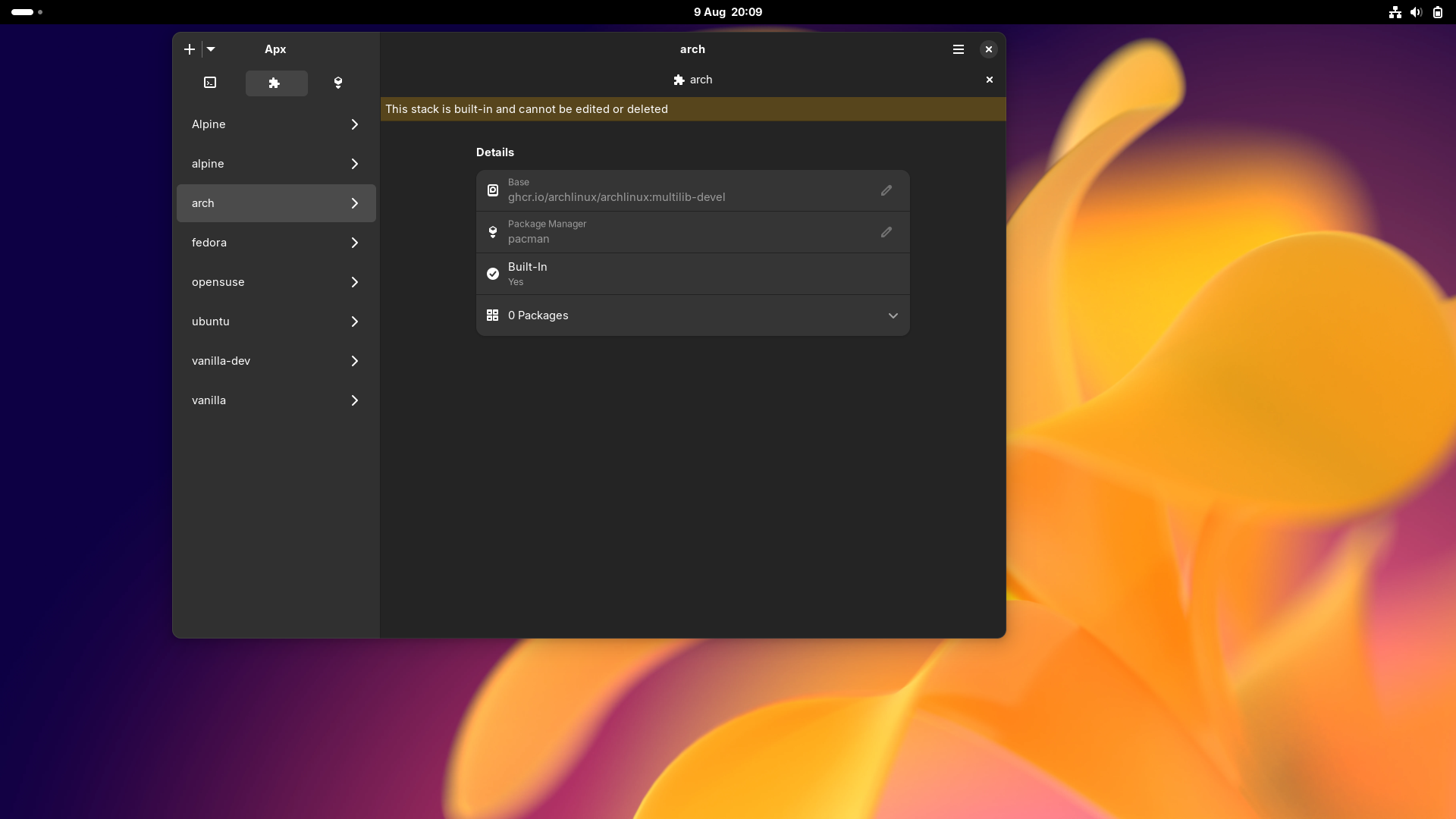 Vanilla desktop screenshot: 2 apx