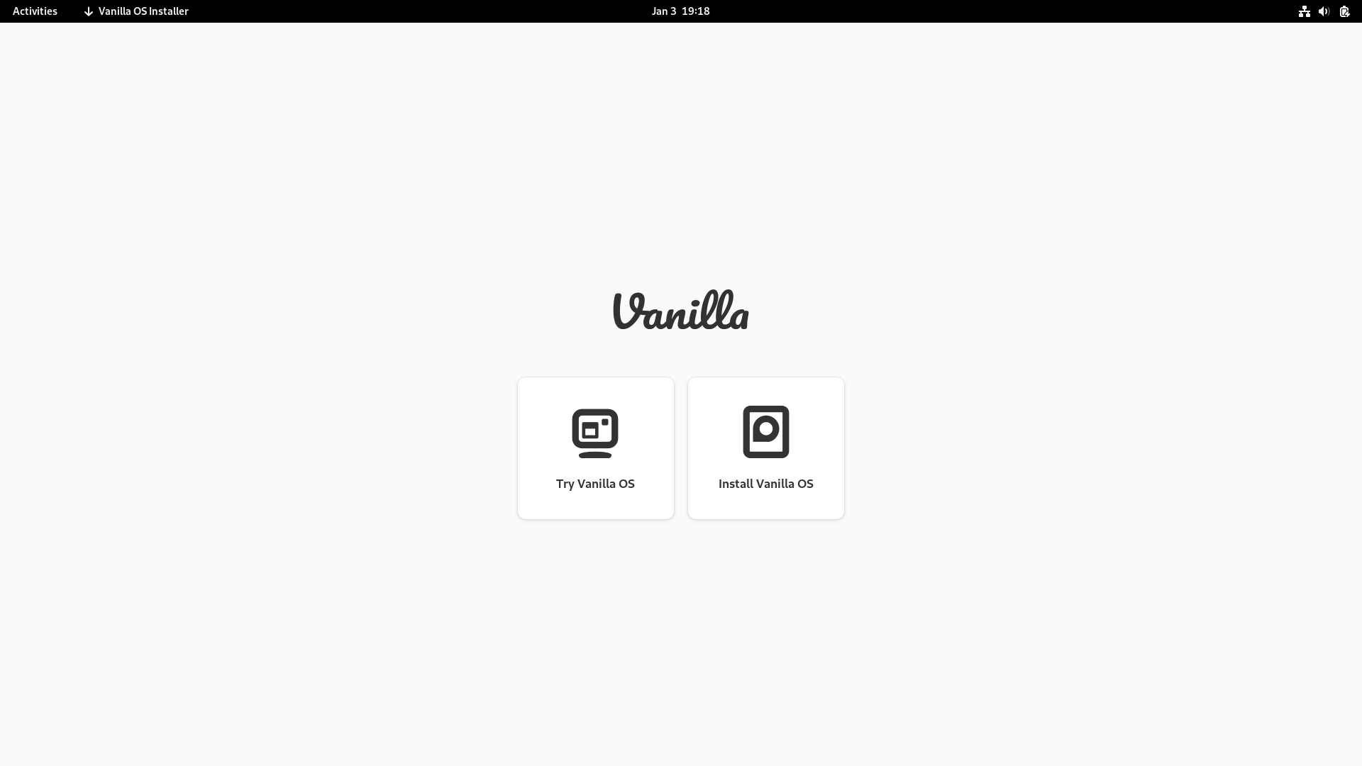 Vanilla desktop screenshot: 22.10 installer