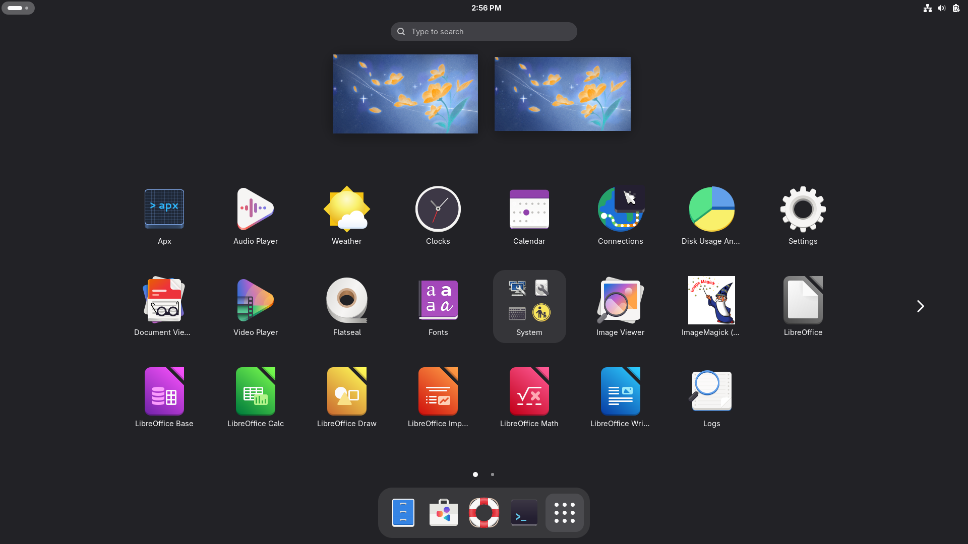 Vanilla desktop screenshot: 3 apps